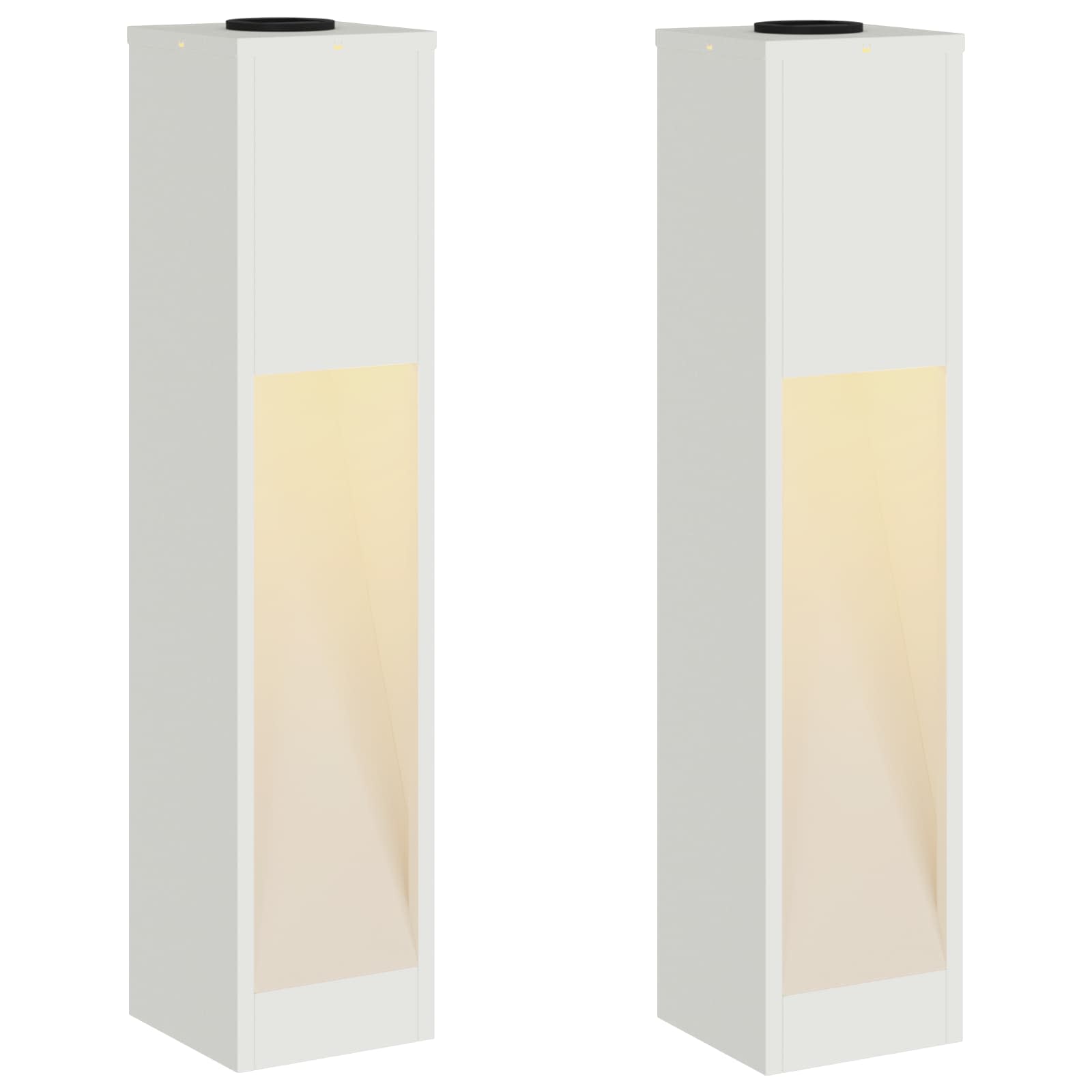 Solar LED Wegeleuchte 2 pcs Weiß Kalt gewalzter Stahl