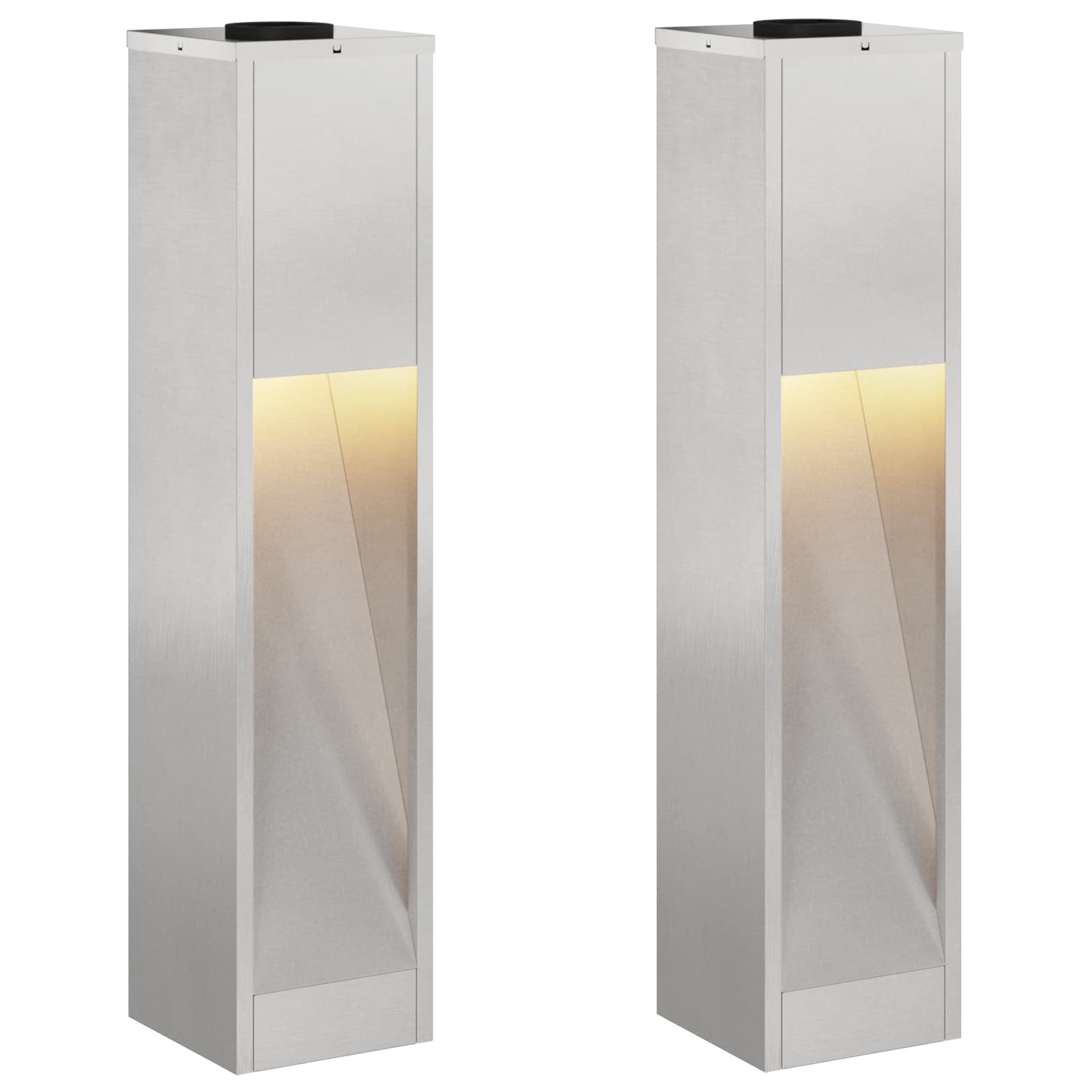 Solar LED Wegeleuchte 2 pcs Silber Edelstahl