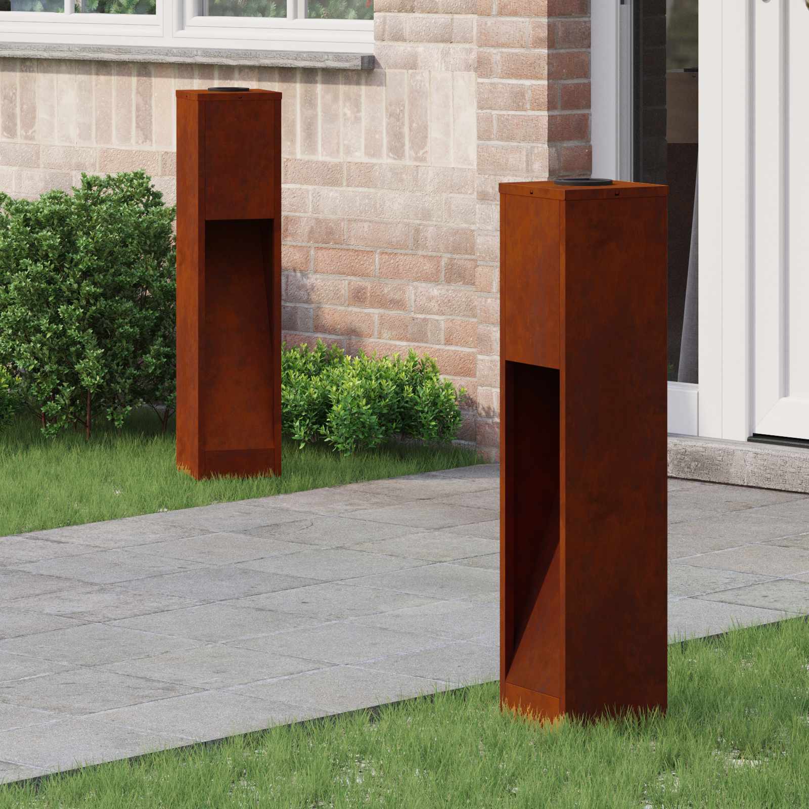 Solar LED Wegeleuchte 2 pcs Bronze Wetterfeststahl