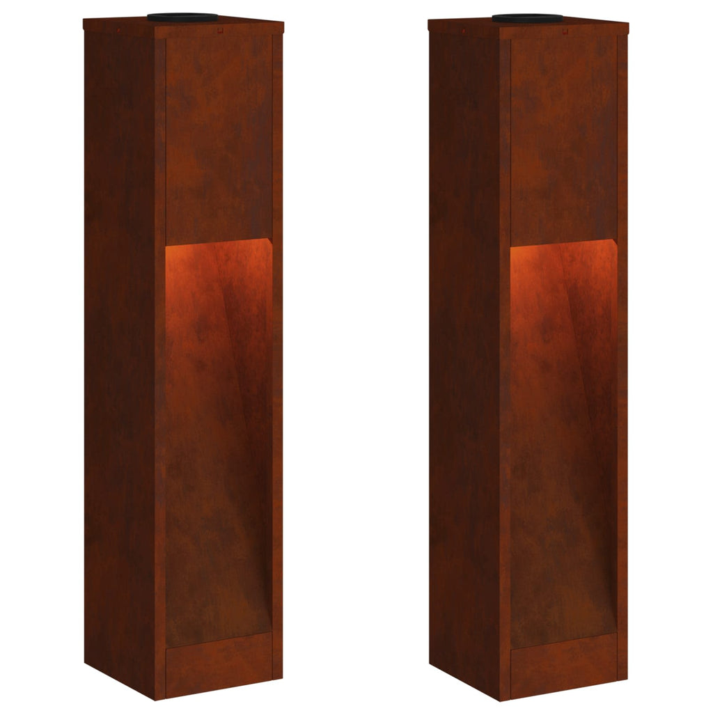 Solar LED Wegeleuchte 2 pcs Bronze Wetterfeststahl