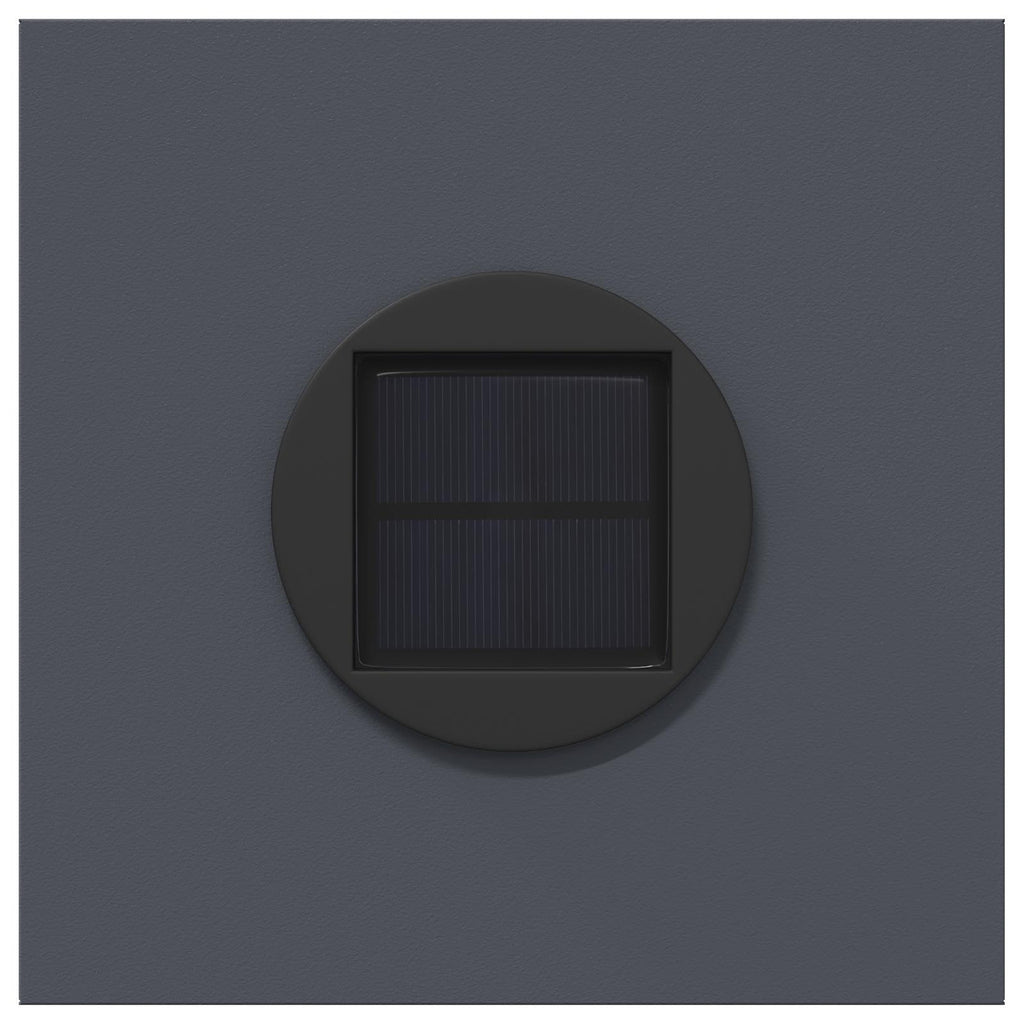 Solar LED Weg Licht 2 pcs Anthrazit Kalt gewalzter Stahl