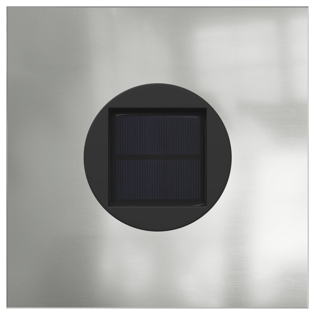 Solar LED Weg Licht 2 pcs Silber Galvanisiert