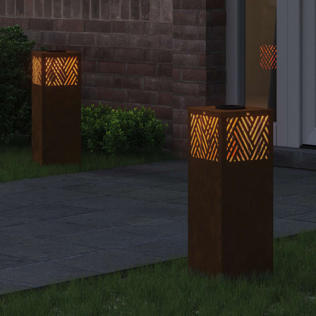 Solar LED Weg Licht 2 pcs Bronze Wetterfeststahl