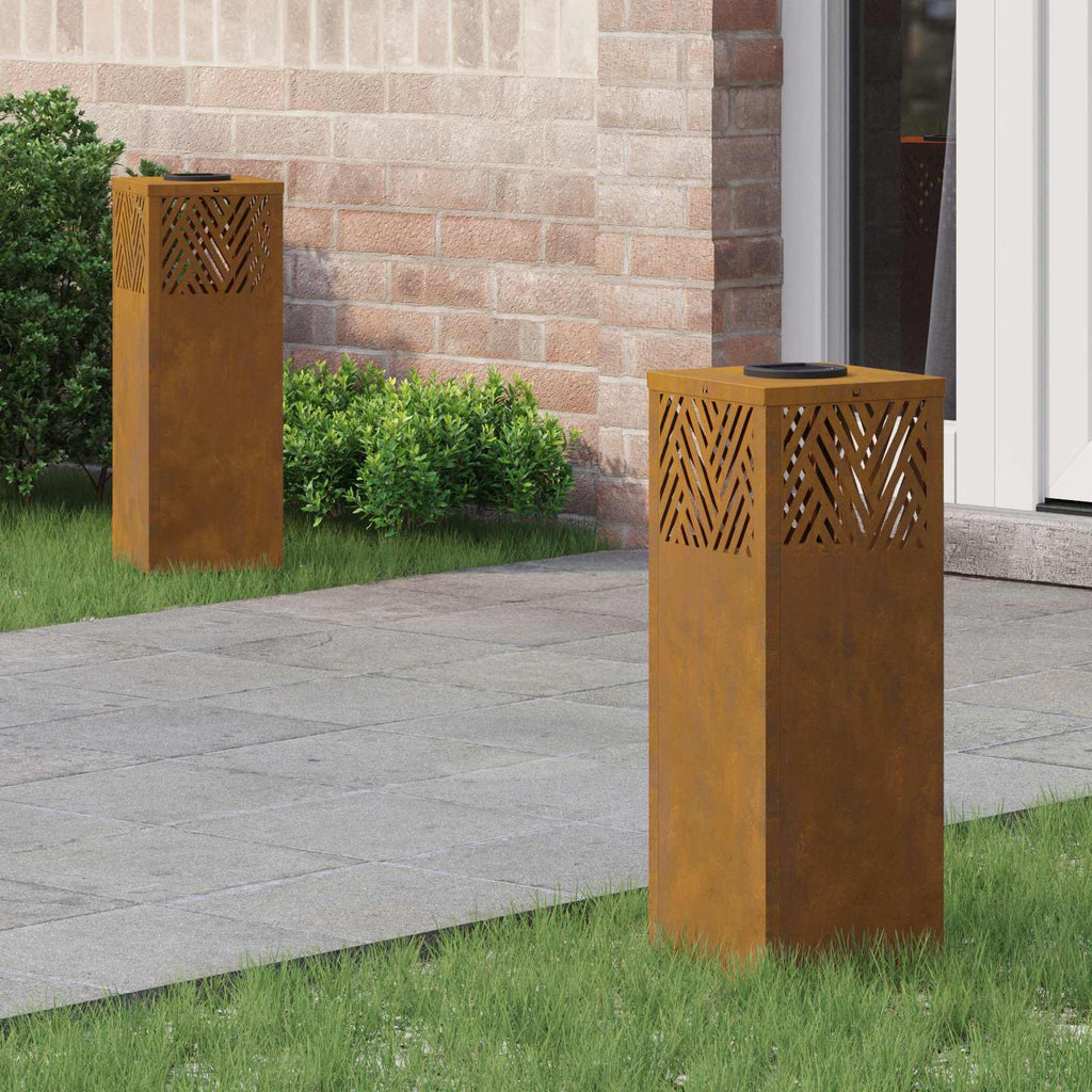 Solar LED Weg Licht 2 pcs Bronze Wetterfeststahl