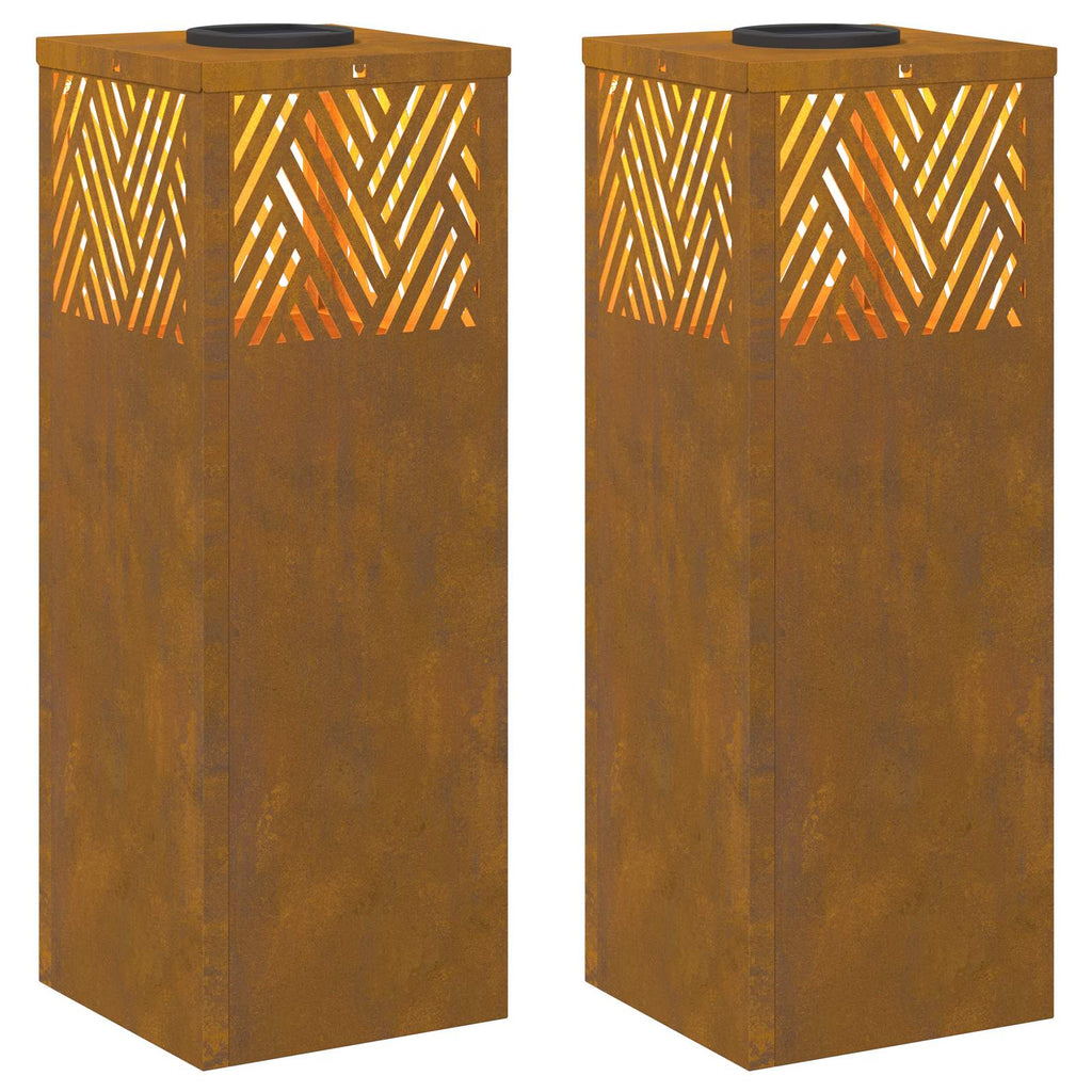 Solar LED Weg Licht 2 pcs Bronze Wetterfeststahl