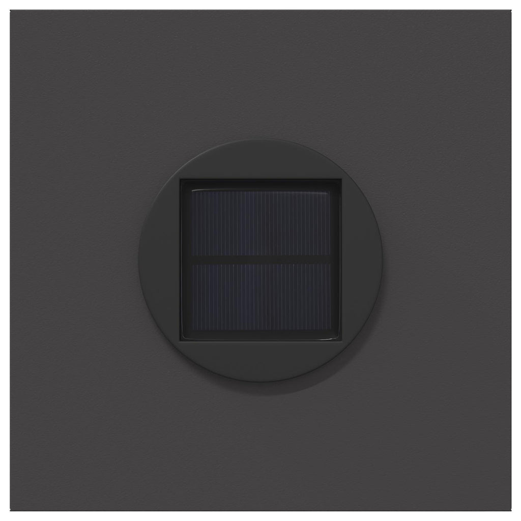 Solar LED Weg Licht 2 pcs Schwarz Kalt gewalzter Stahl