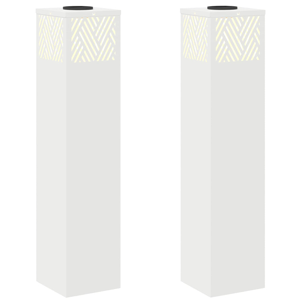 Solar LED Weg Licht 2 pcs Weiß Kalt gewalzter Stahl