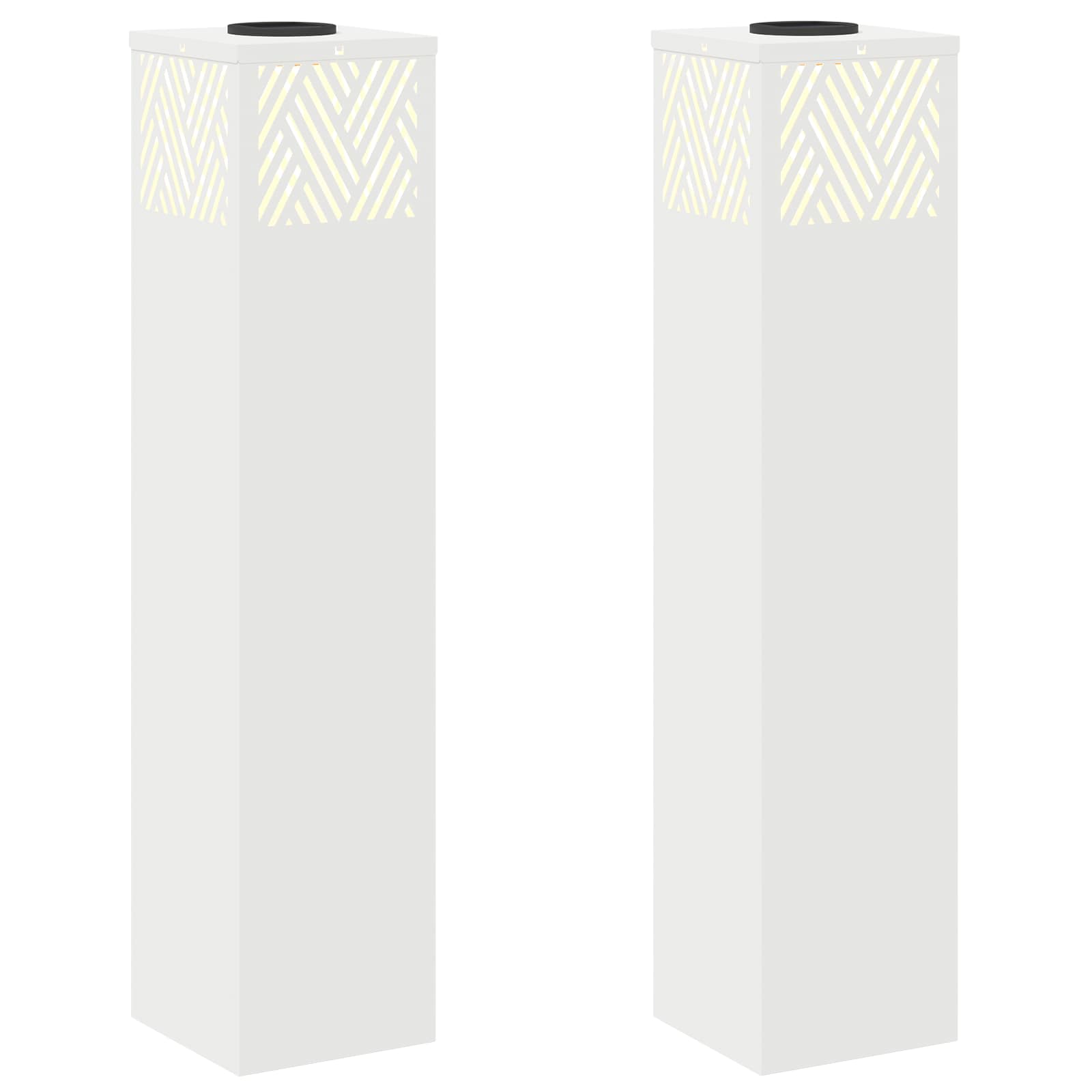 Solar LED Weg Licht 2 pcs Weiß Kalt gewalzter Stahl
