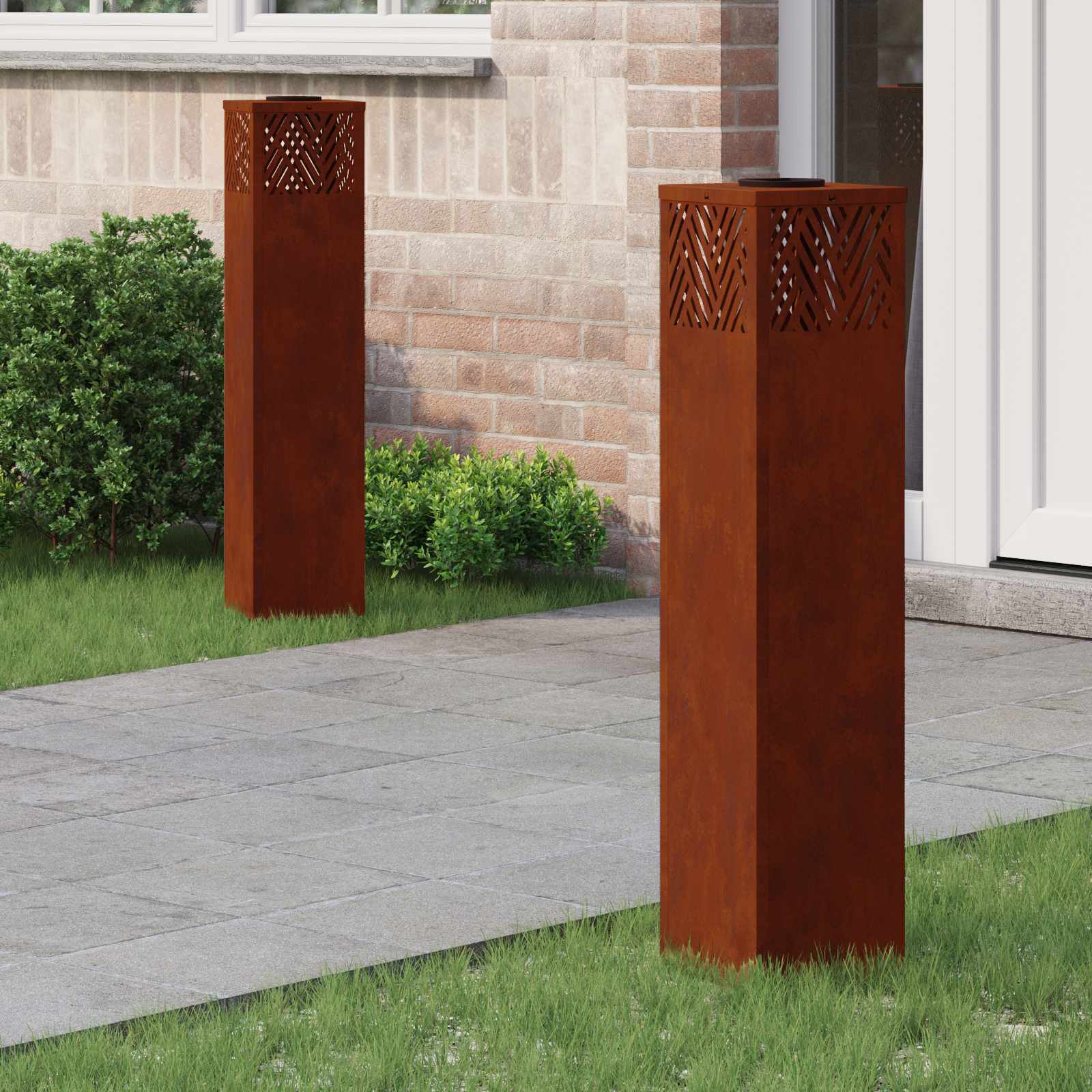 Solar LED Weg Licht 2 pcs Bronze Wetterfeststahl