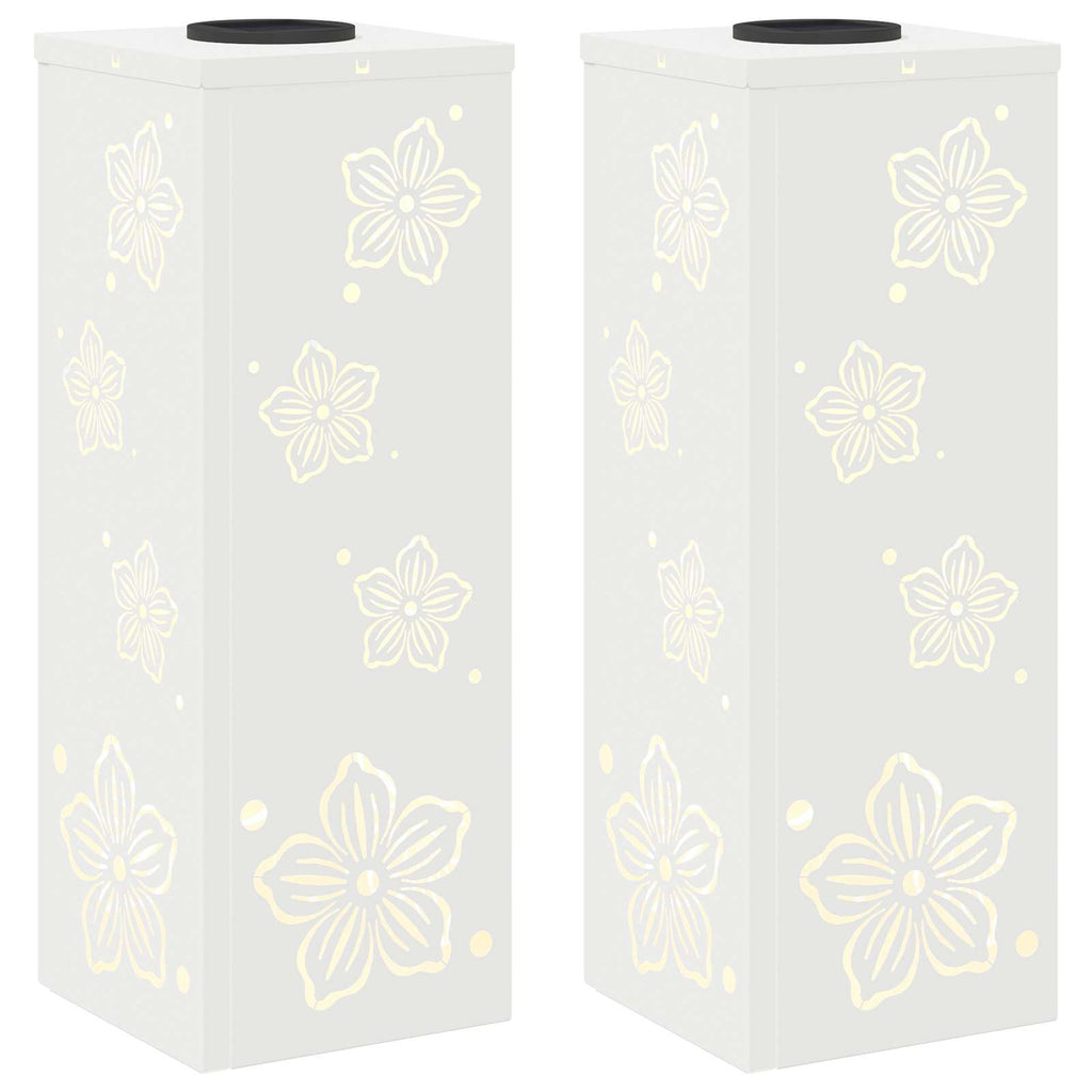 Solar LED Weg Licht 2 pcs Weiß Kalt gewalzter Stahl
