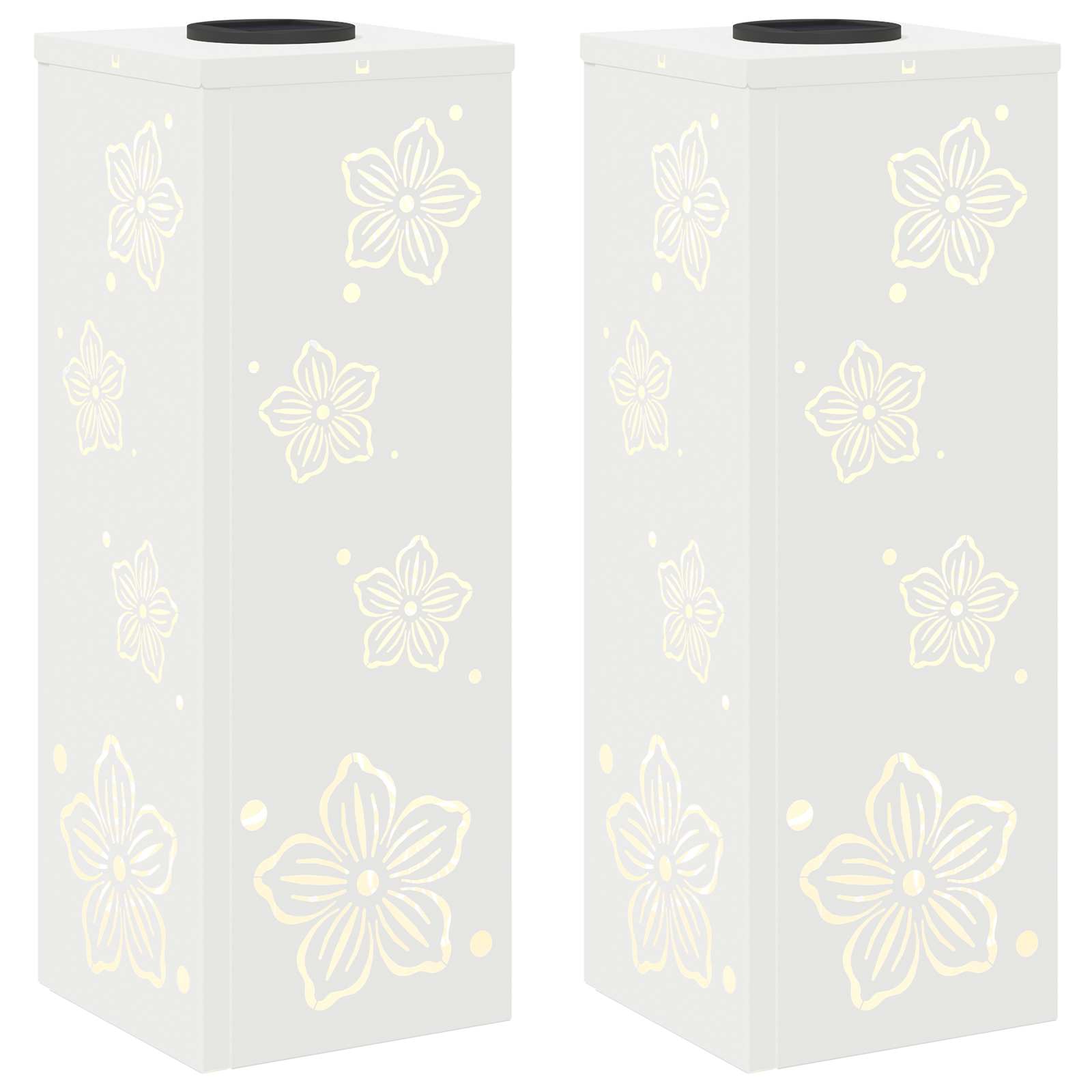 Solar LED Weg Licht 2 pcs Weiß Kalt gewalzter Stahl