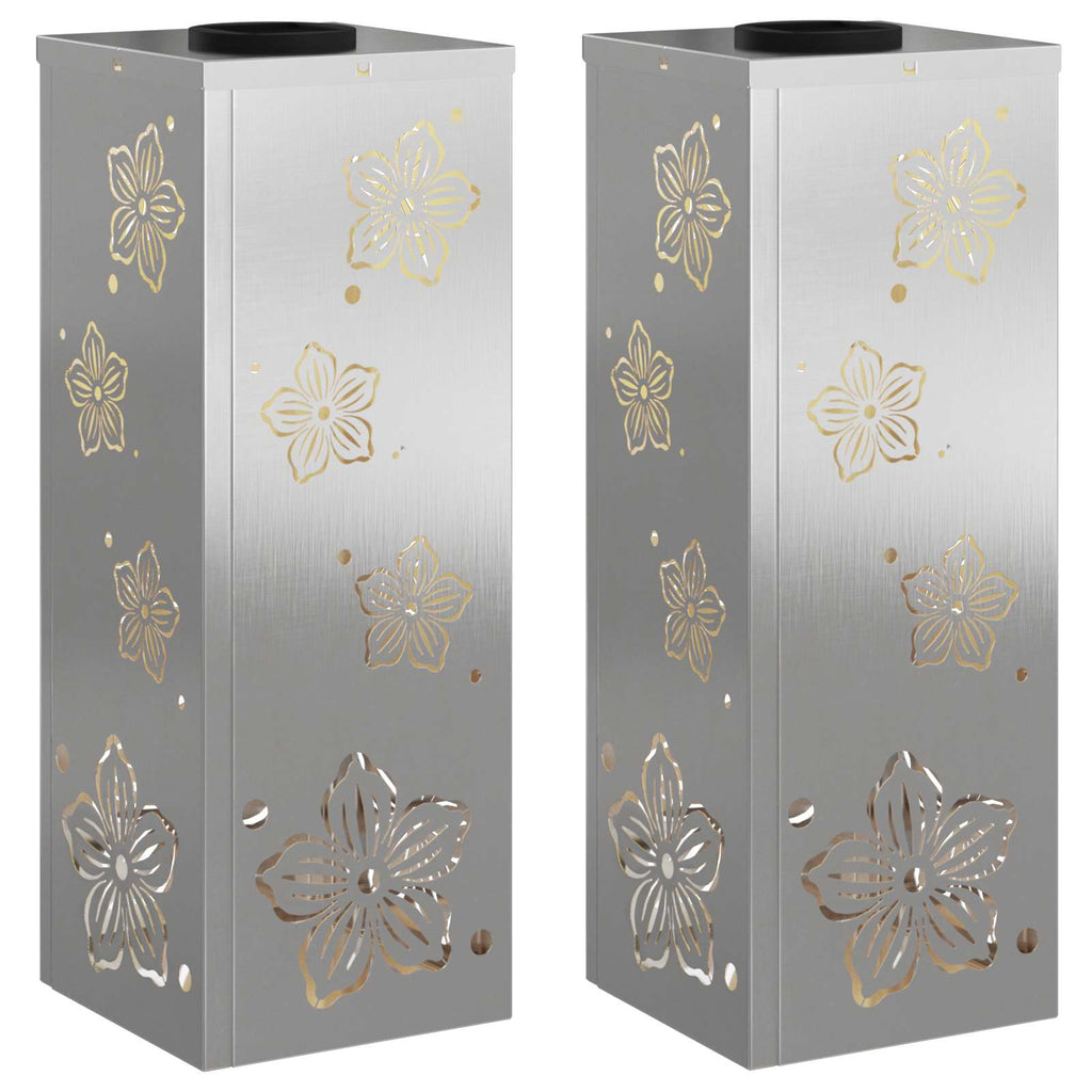 Solar LED Weg Licht 2 pcs Silber Edelstahl