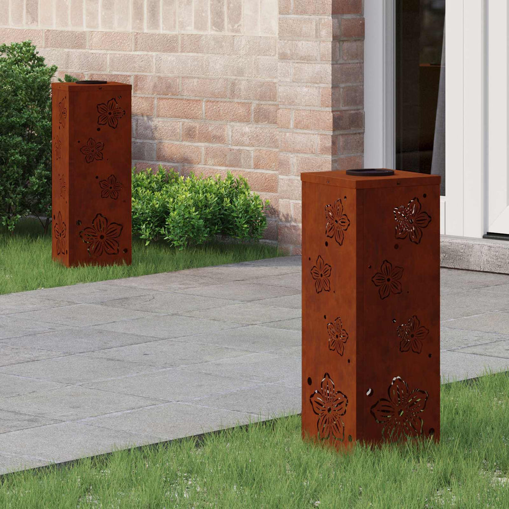 Solar LED Weg Licht 2 pcs Rostig Wetterfeststahl