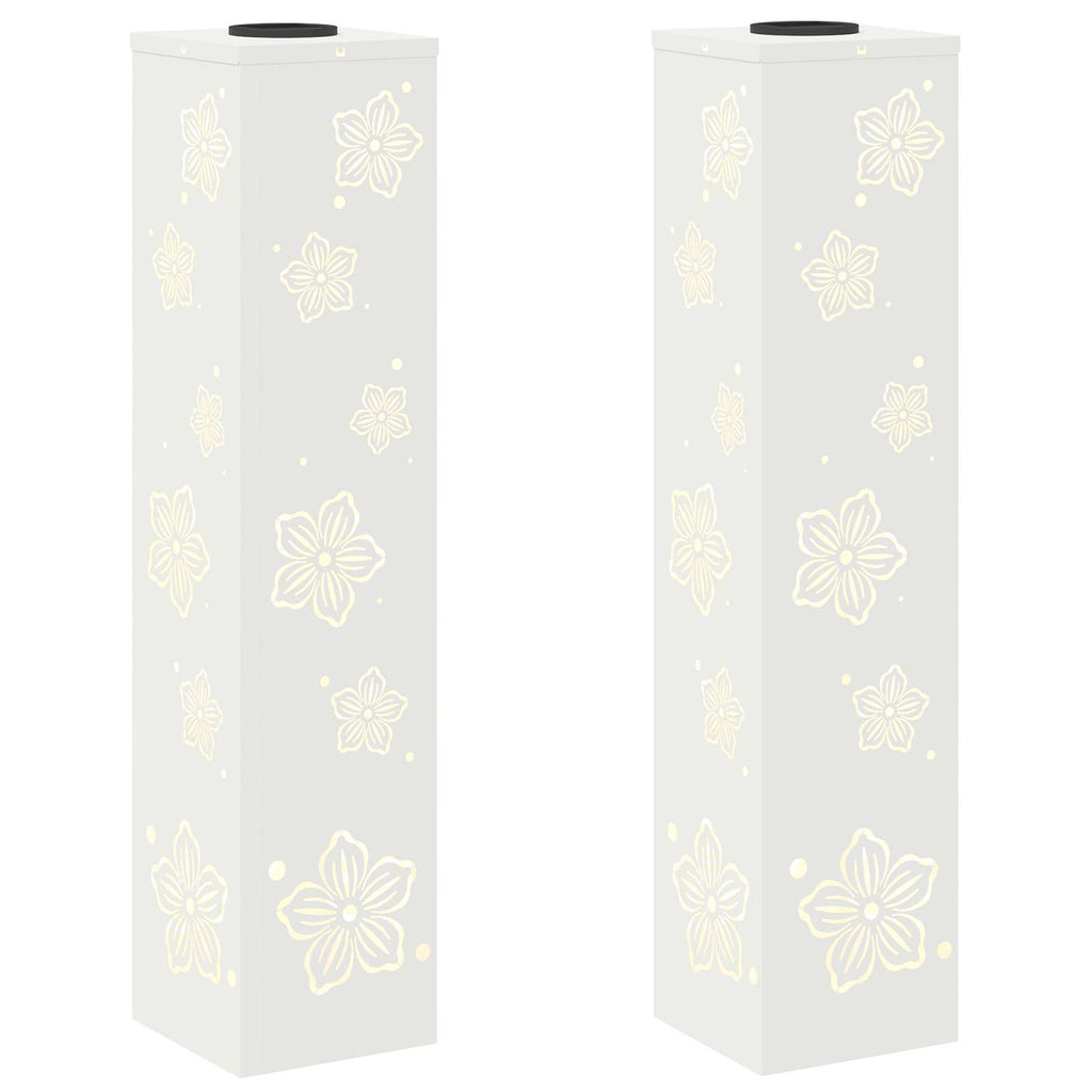 Solar LED Weg Licht 2 pcs Weiß Kalt gewalzter Stahl