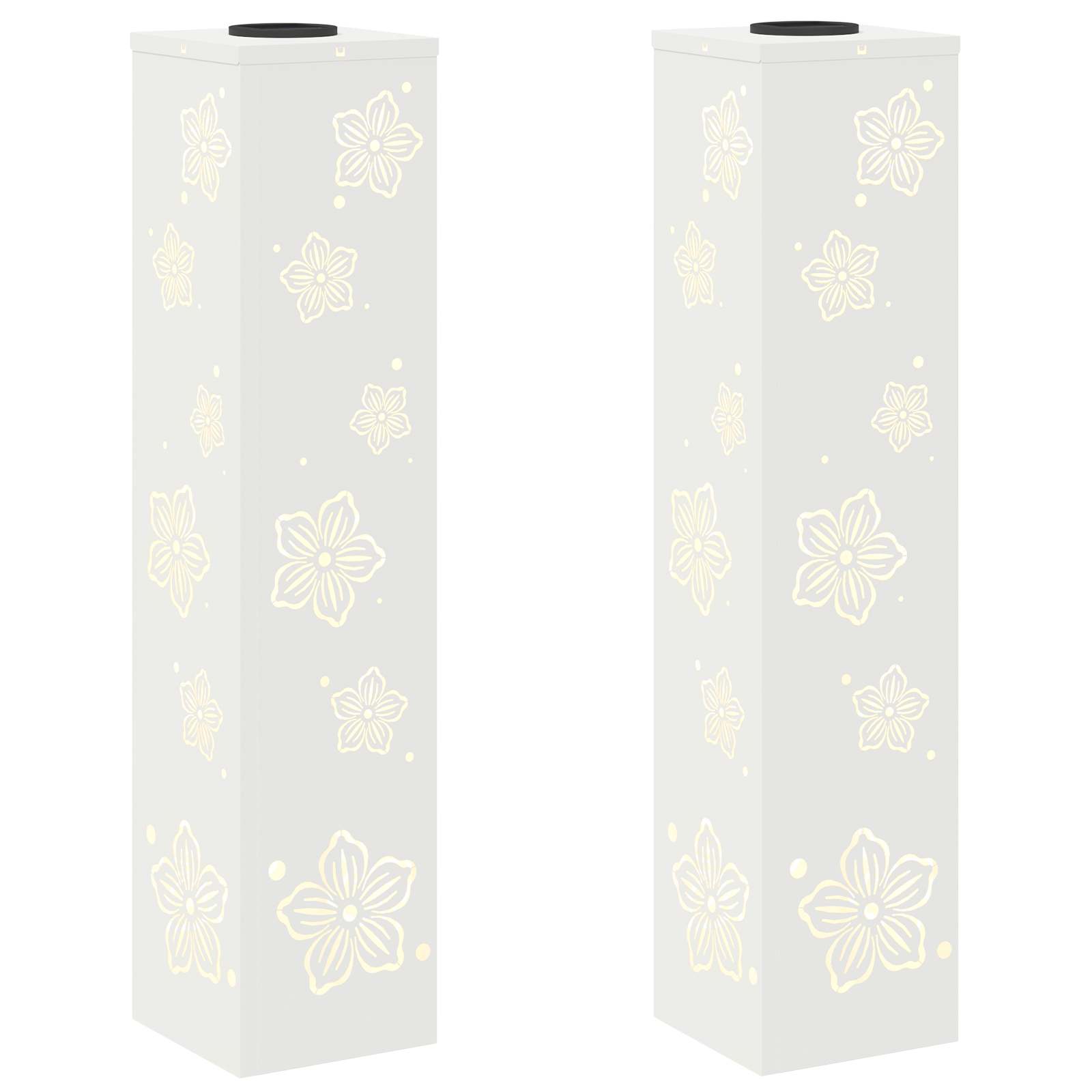 Solar LED Weg Licht 2 pcs Weiß Kalt gewalzter Stahl