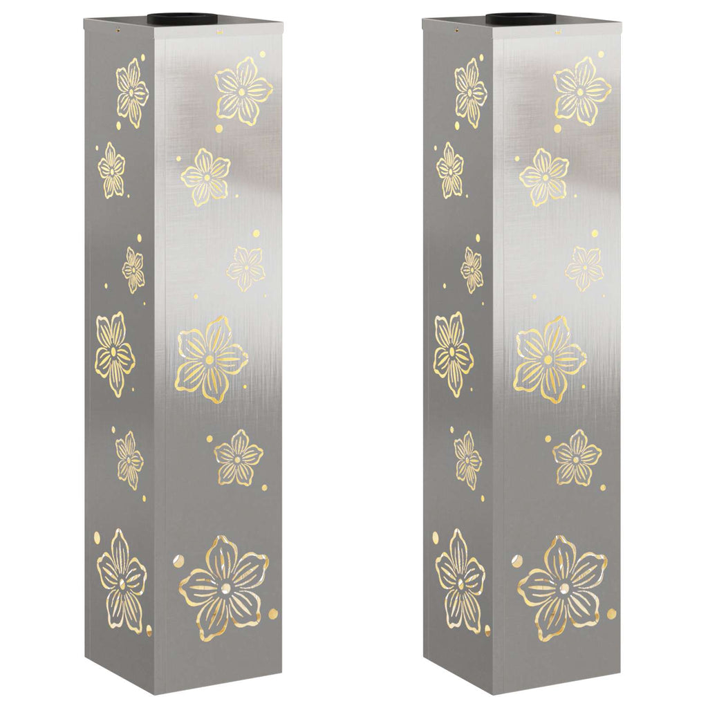 Solar LED Weg Licht 2 pcs Silber Edelstahl
