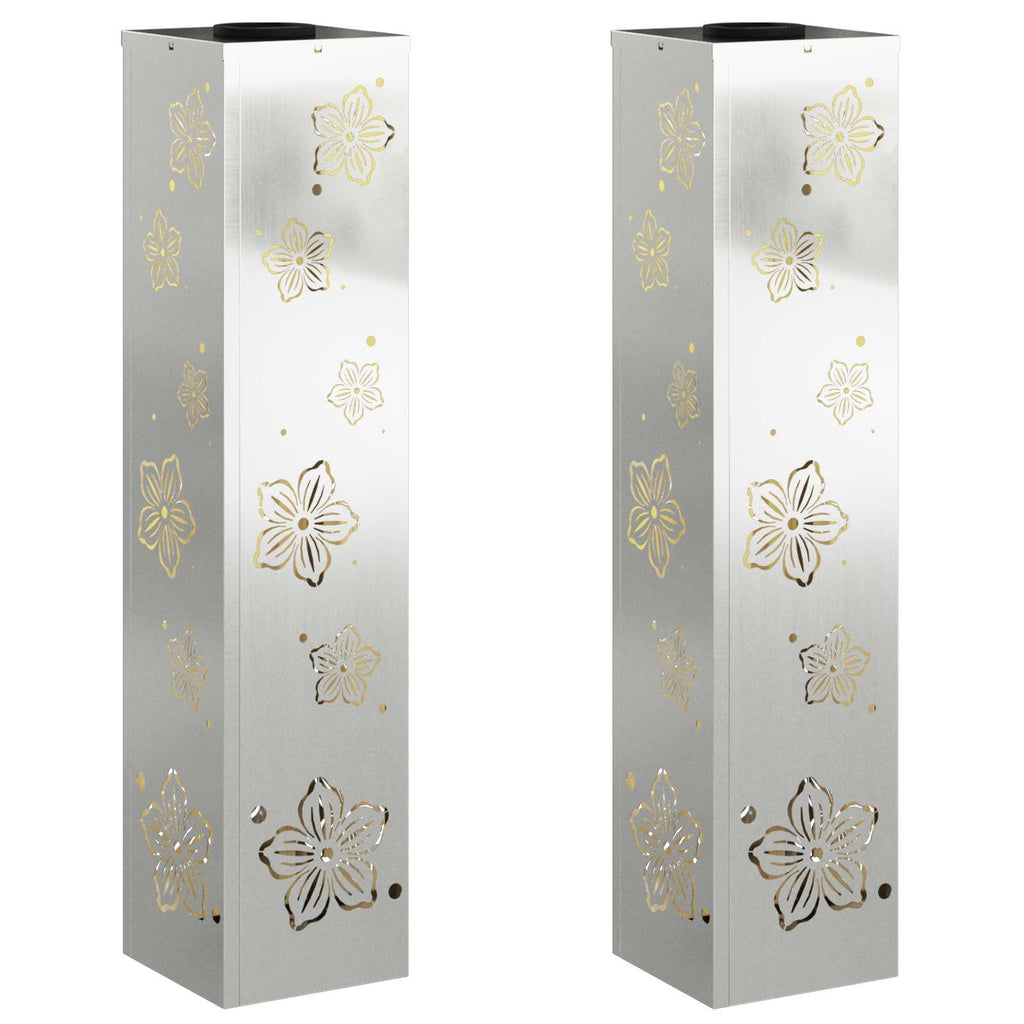 Solar LED Weg Licht 2 pcs Silber Galvanisiertes Stahl
