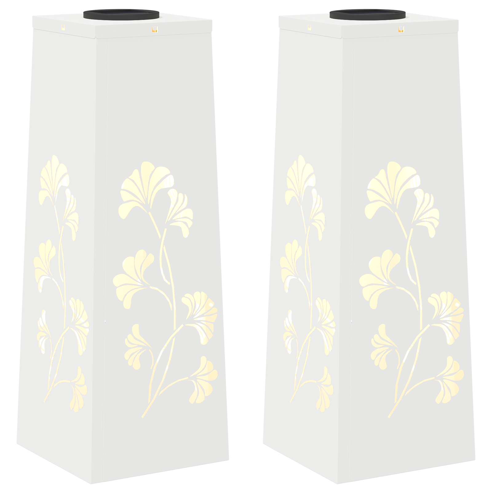 Solar LED Weg Licht 2 pcs Weiß Kalt gewalzter Stahl