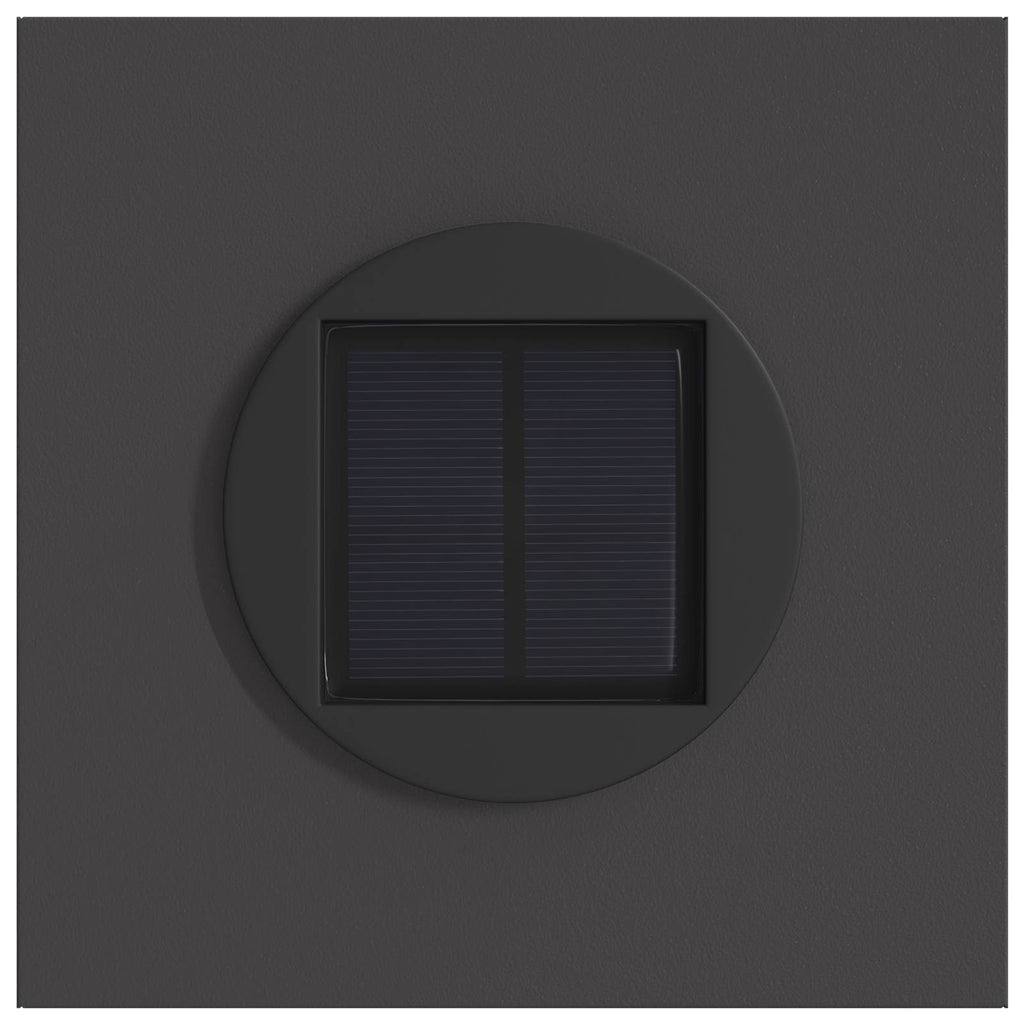Solar LED Weg Licht 2 pcs Schwarz Kalt gewalzter Stahl