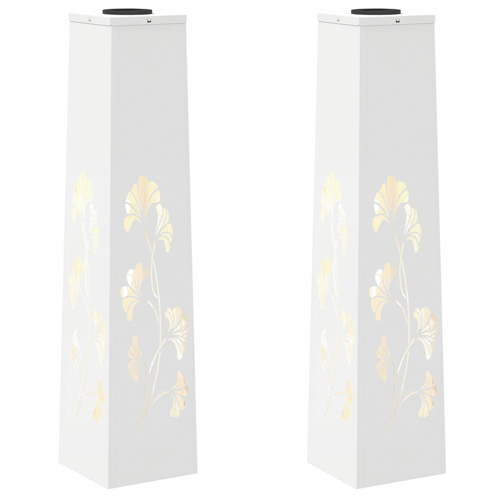 Solar LED Weg Licht 2 pcs Weiß Kalt gewalzter Stahl