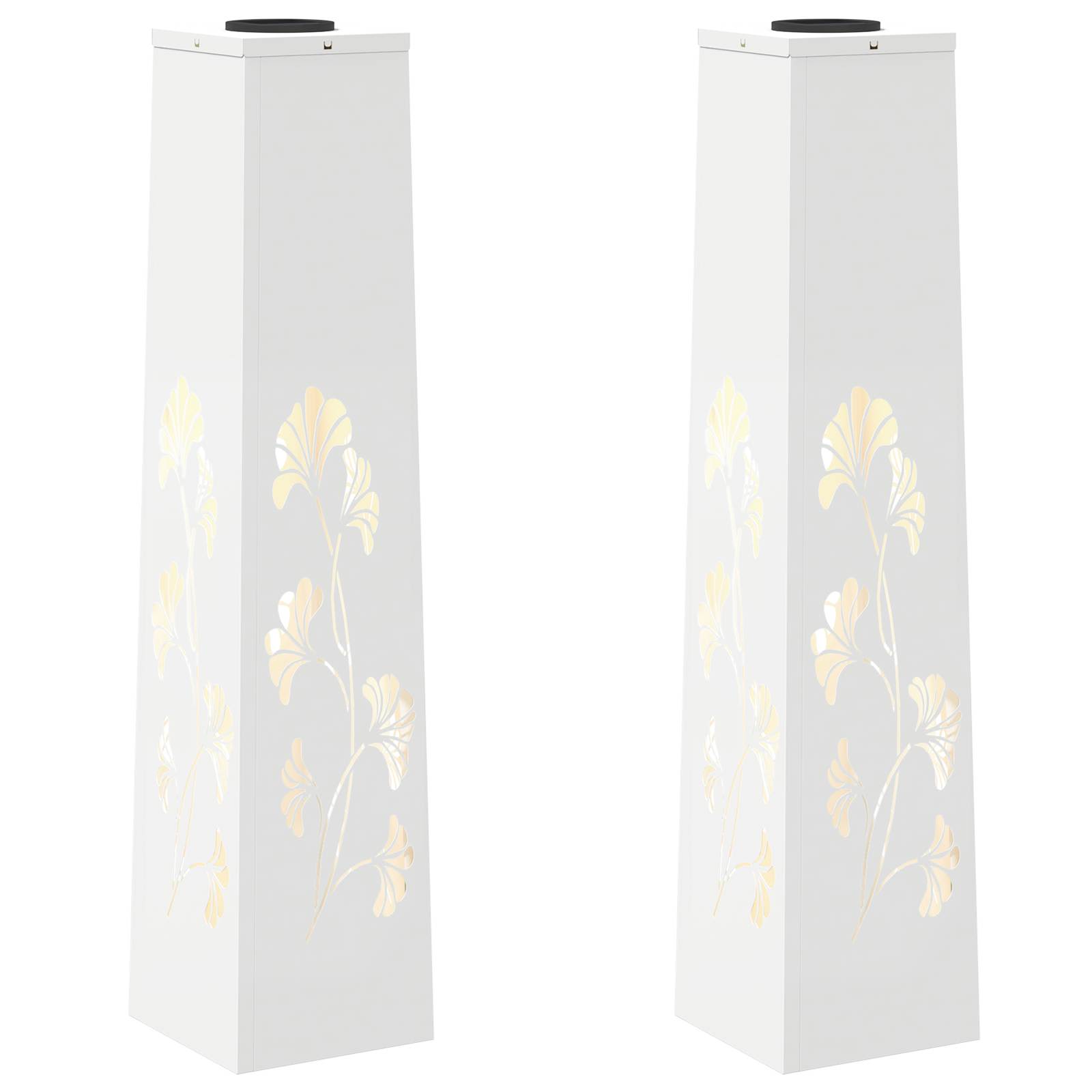 Solar LED Weg Licht 2 pcs Weiß Kalt gewalzter Stahl