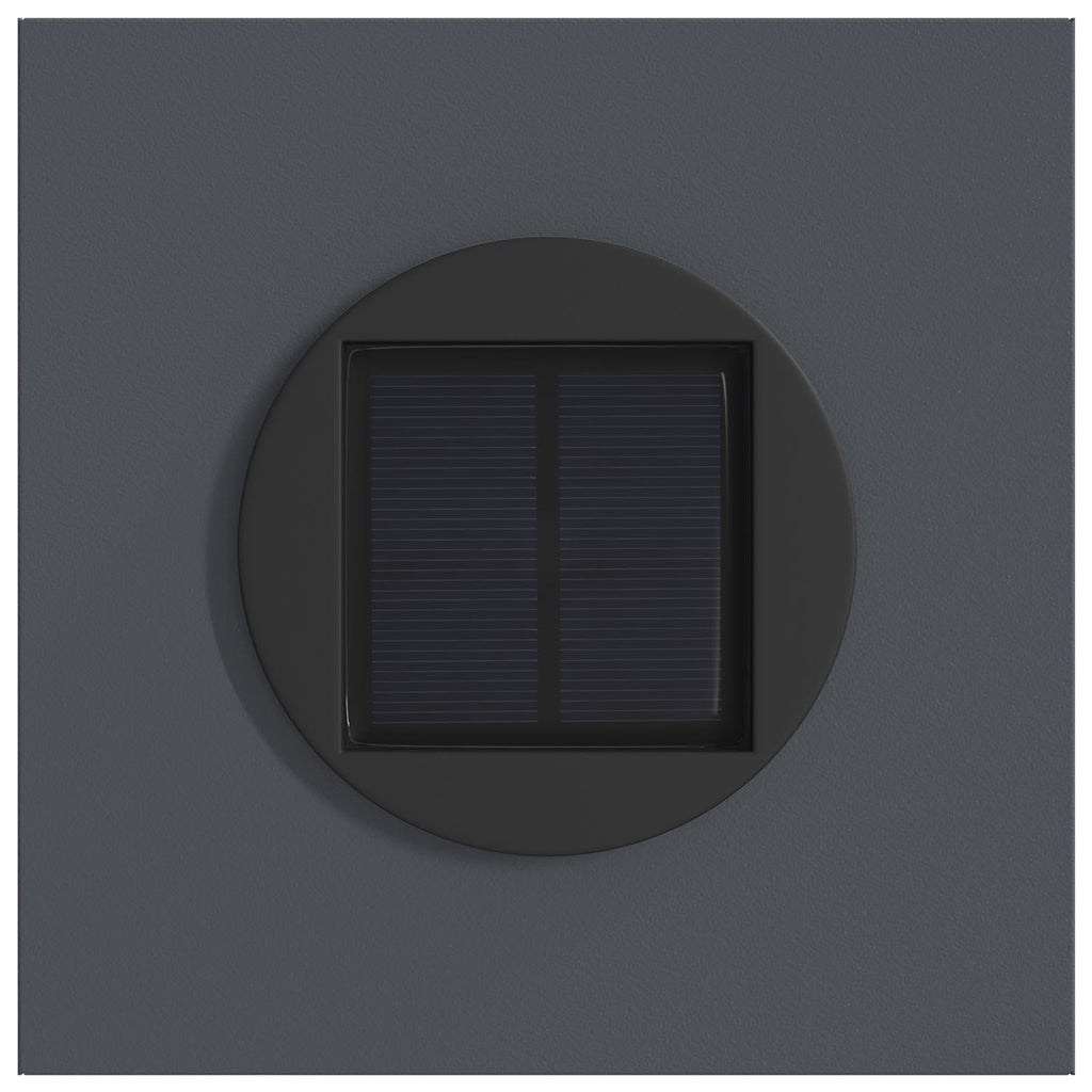 Solar LED Weg Licht 2 pcs Anthrazit Kalt gewalzter Stahl