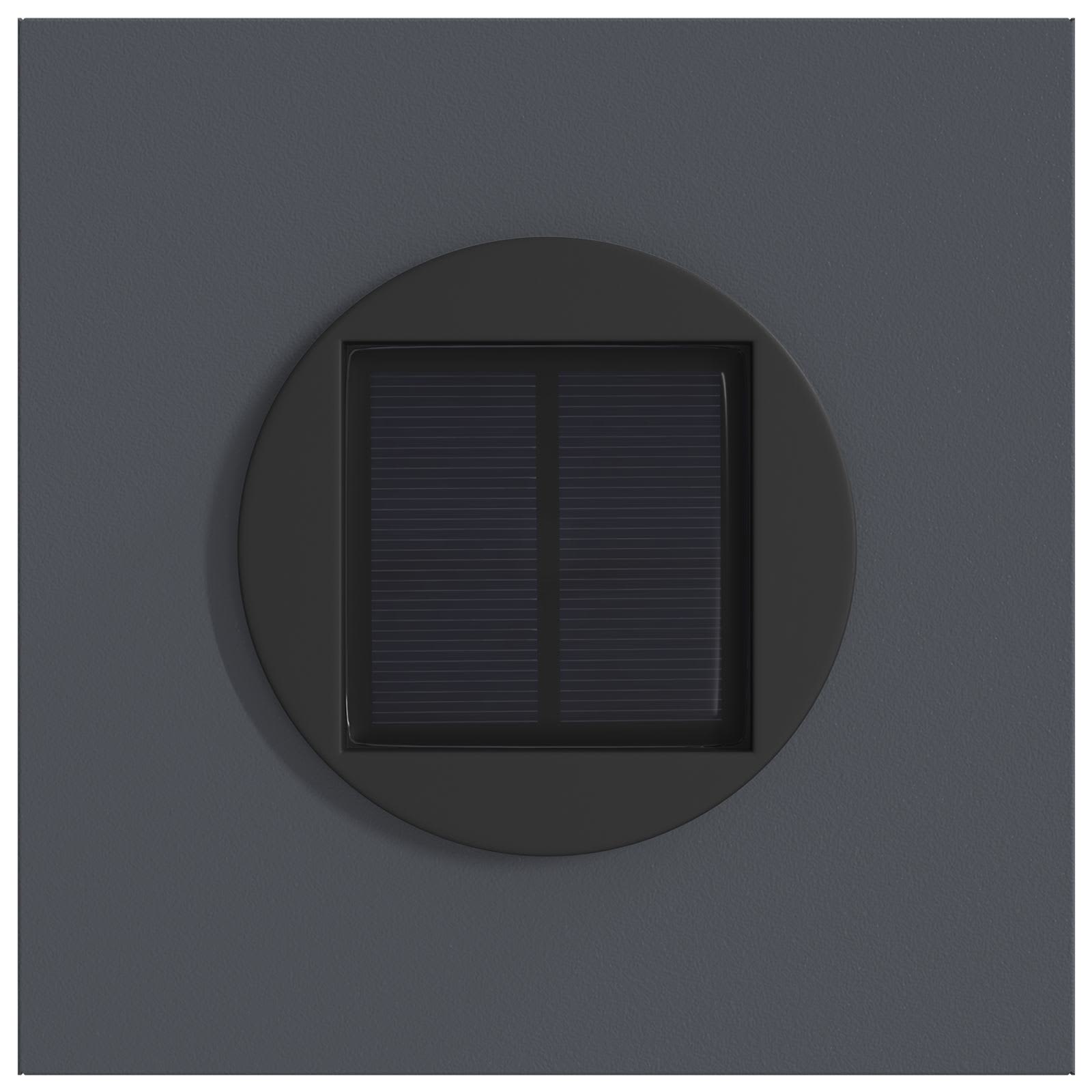 Solar LED Weg Licht 2 pcs Anthrazit Kalt gewalzter Stahl