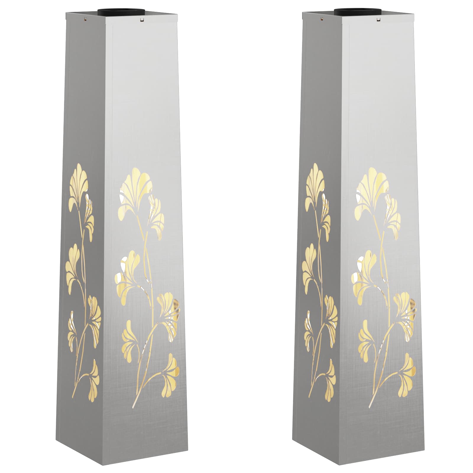 Solar LED Weg Licht 2 pcs Silber Edelstahl