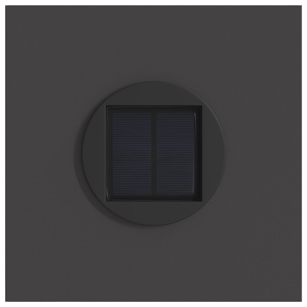 Solar LED Weg Licht 2 pcs Schwarz Kalt gewalzter Stahl