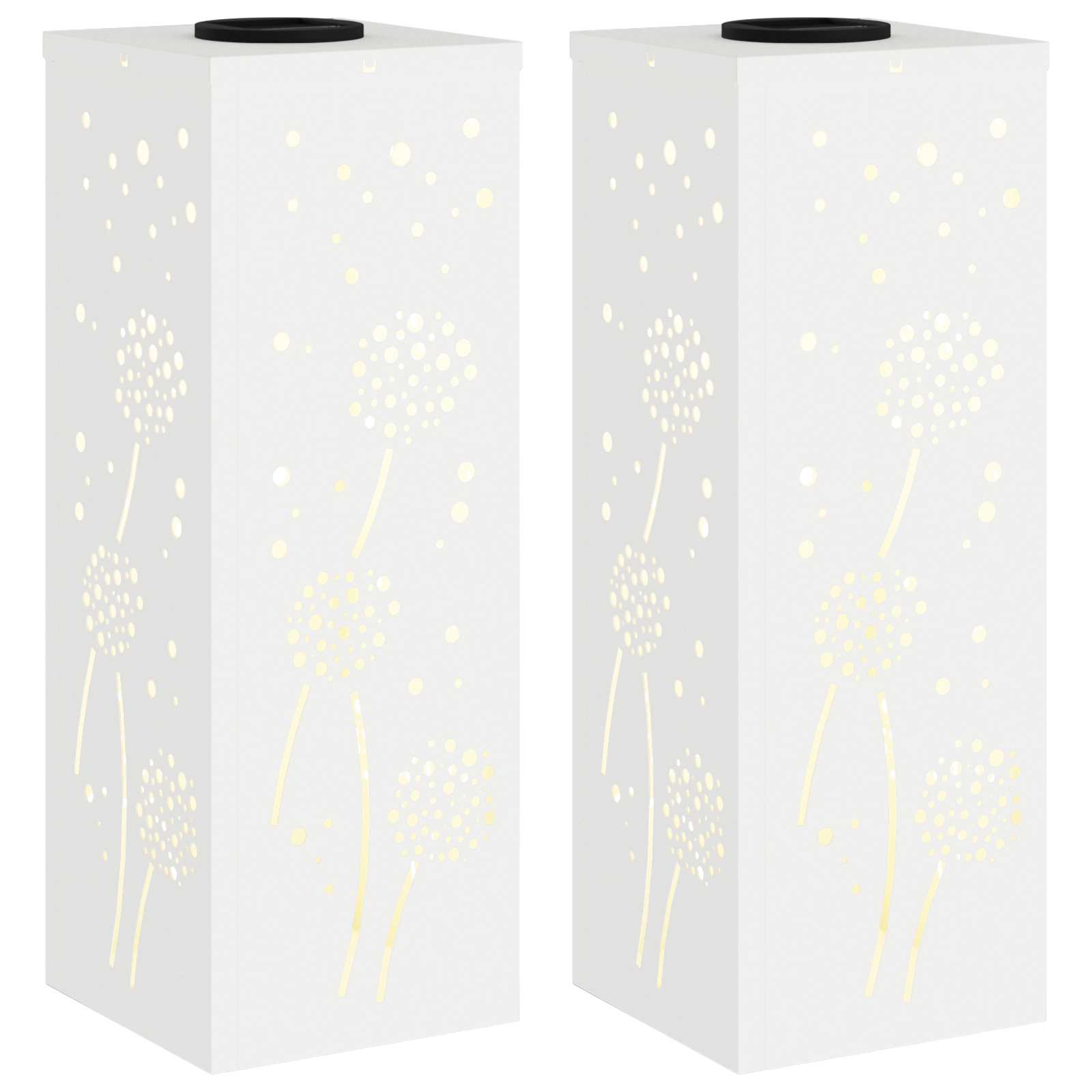 Solar LED Weg Licht 2 pcs Weiß Kalt gewalzter Stahl