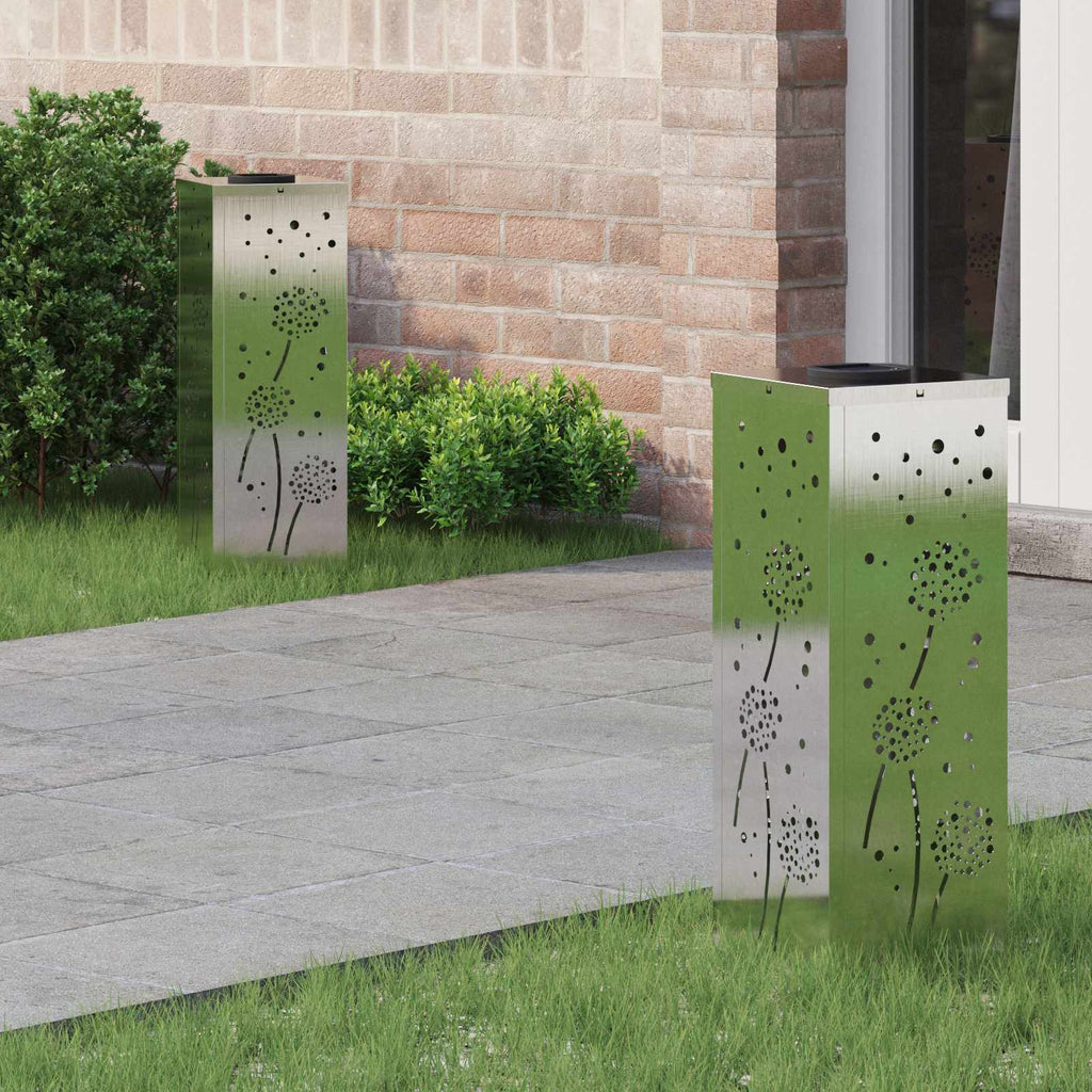 Solar LED Weg Licht 2 pcs Silber Edelstahl