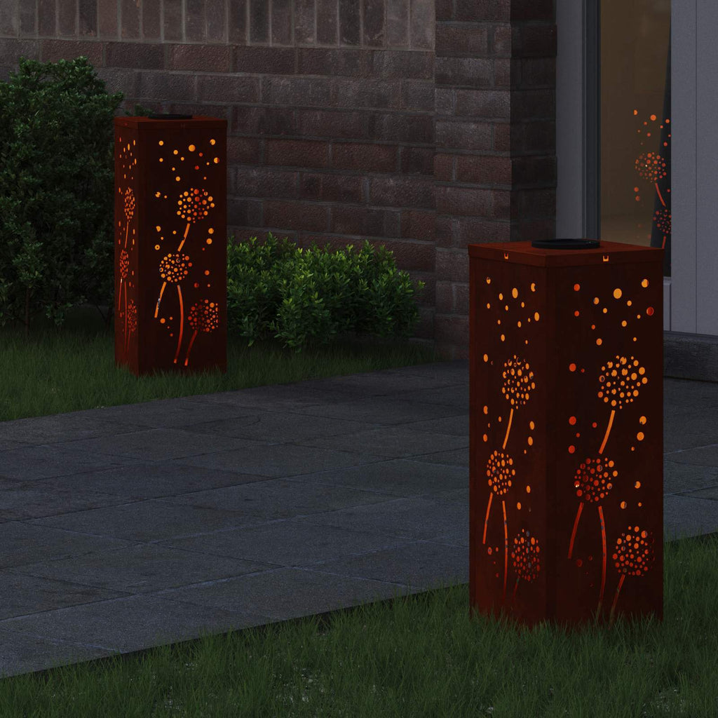 Solar LED Weg Licht 2 pcs Rostig Wetterfeststahl