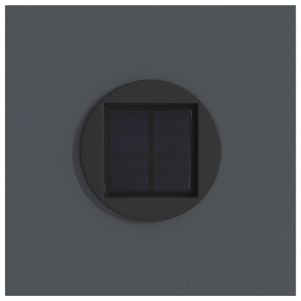 Solar LED Weg Licht 2 pcs Anthrazit Kalt gewalzter Stahl