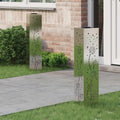 Solar LED Weg Licht 2 pcs Silber Edelstahl