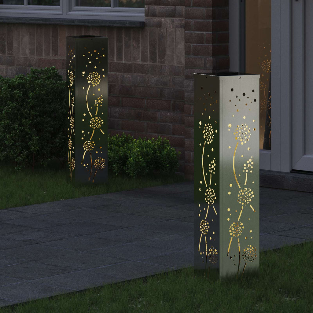 Solar LED Weg Licht 2 pcs Rostig Galvanisiert
