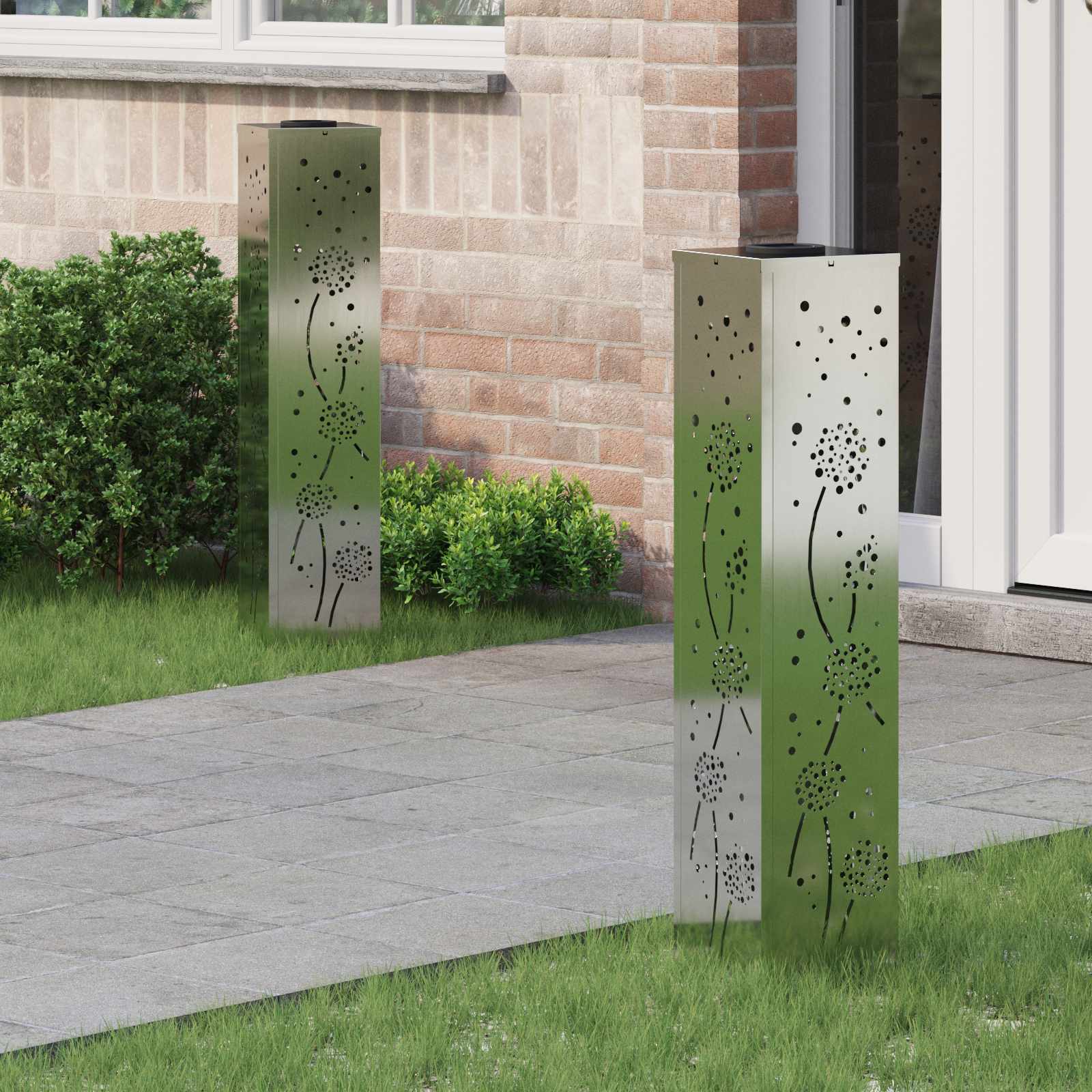 Solar LED Weg Licht 2 pcs Rostig Galvanisiert