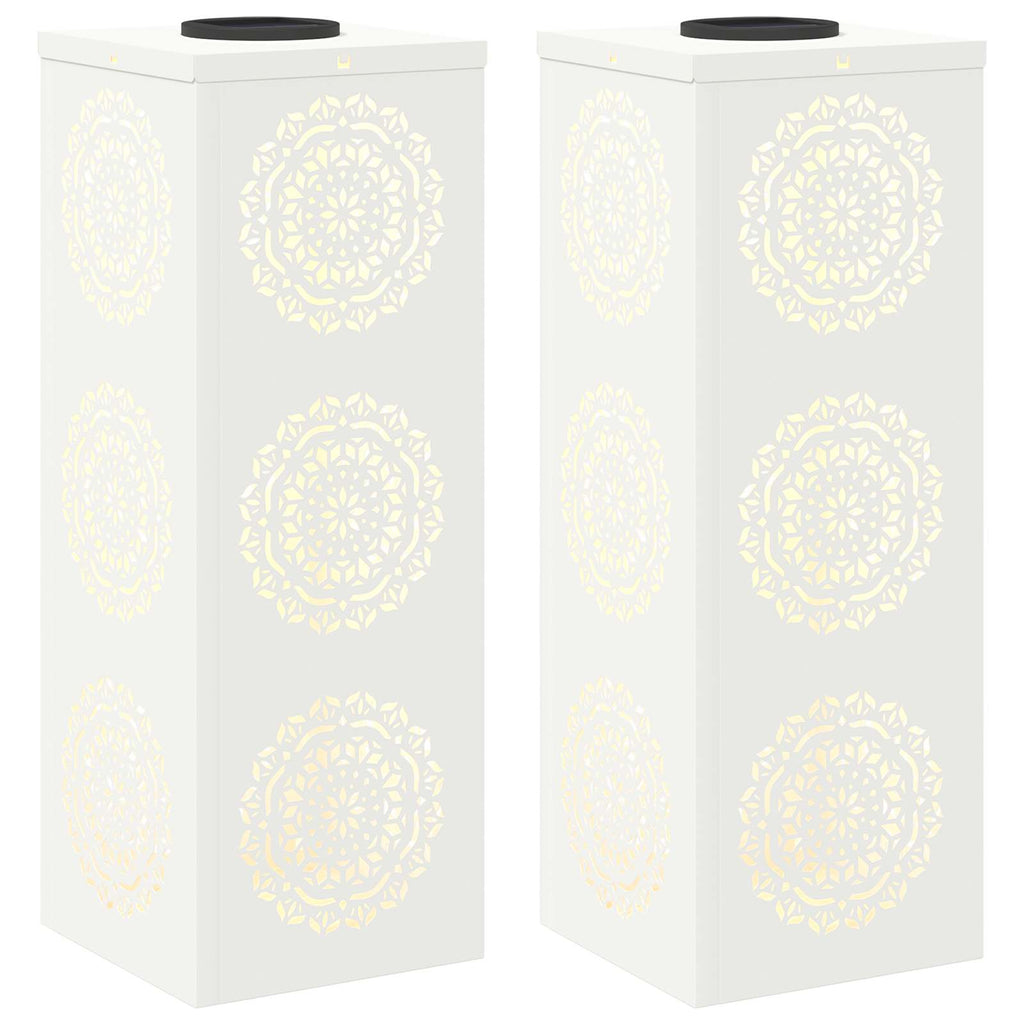 Solar LED Weg Licht 2 pcs Weiß Kalt gewalzter Stahl