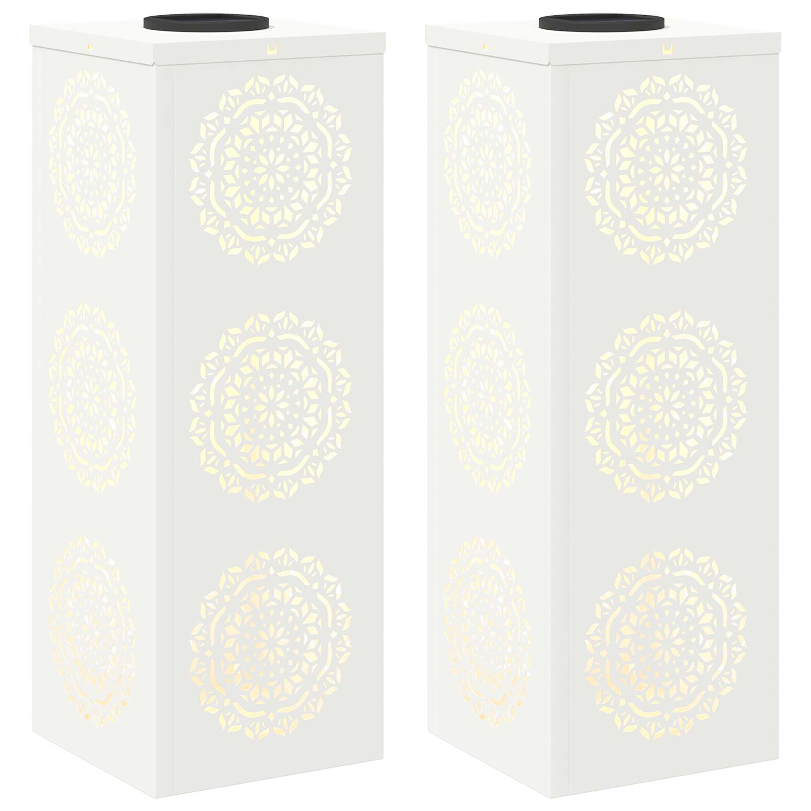 Solar LED Weg Licht 2 pcs Weiß Kalt gewalzter Stahl