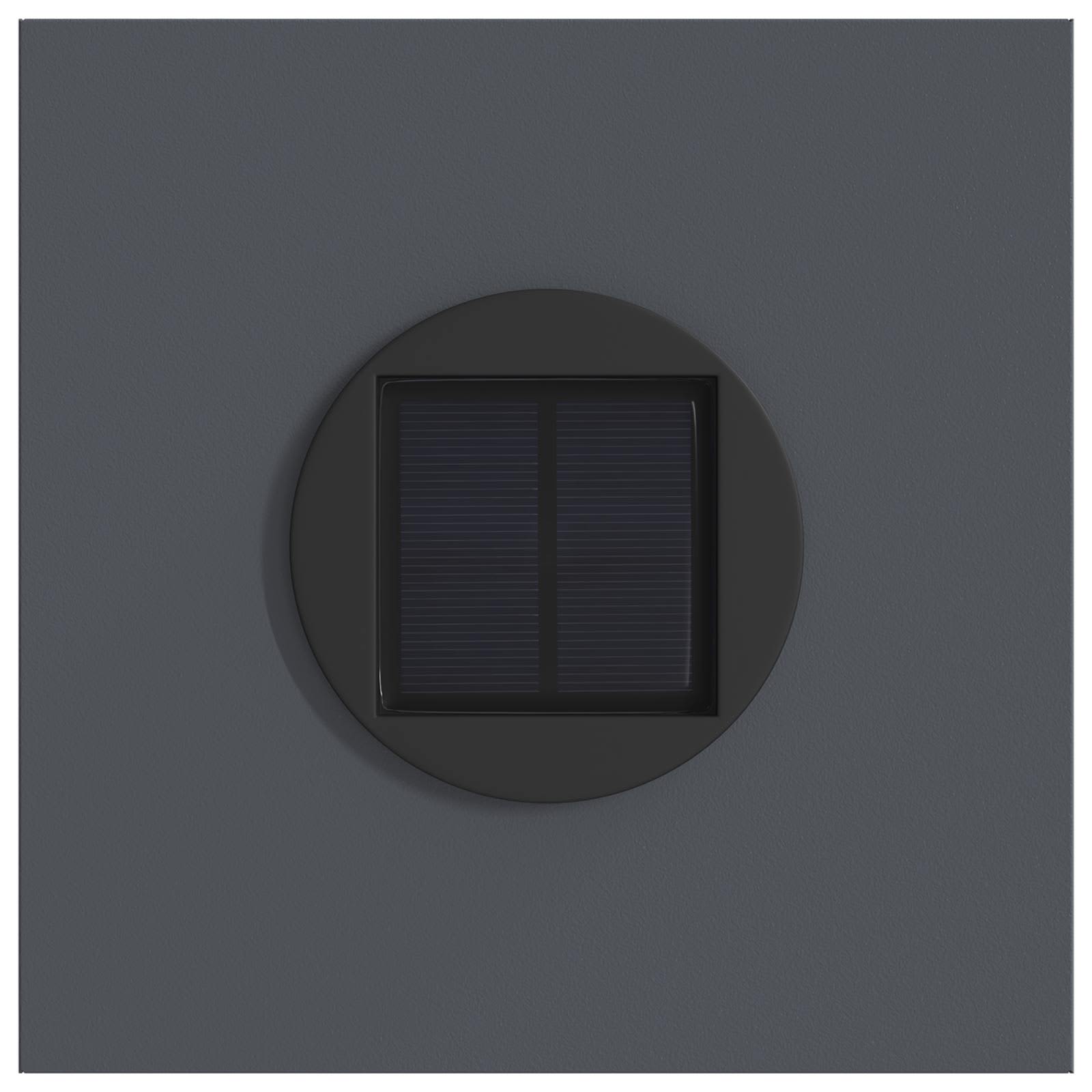 Solar LED Weg Licht 2 pcs Anthrazit Kalt gewalzter Stahl