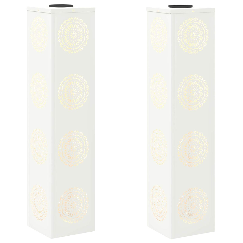 Solar LED Weg Licht 2 pcs Weiß Kalt gewalzter Stahl