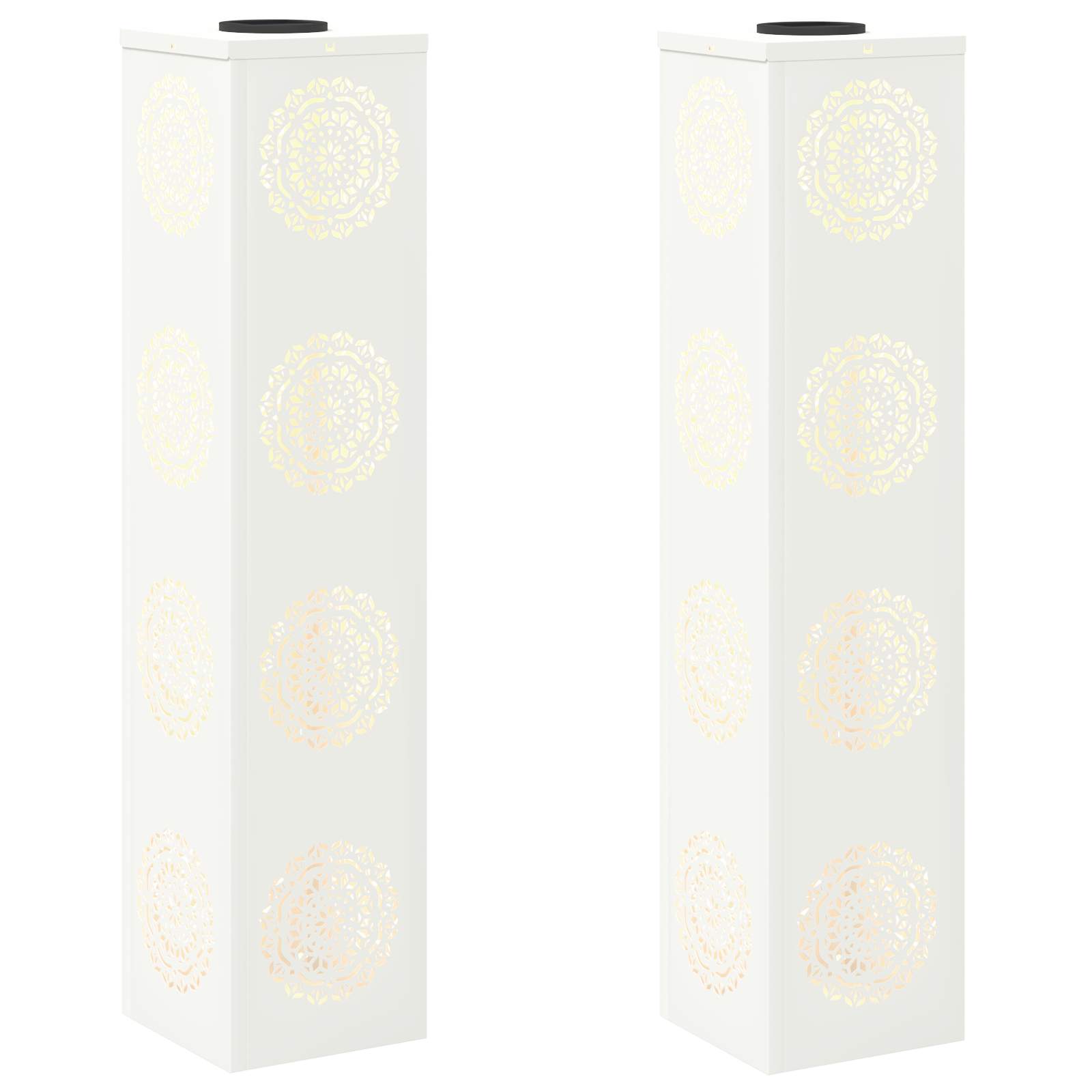 Solar LED Weg Licht 2 pcs Weiß Kalt gewalzter Stahl