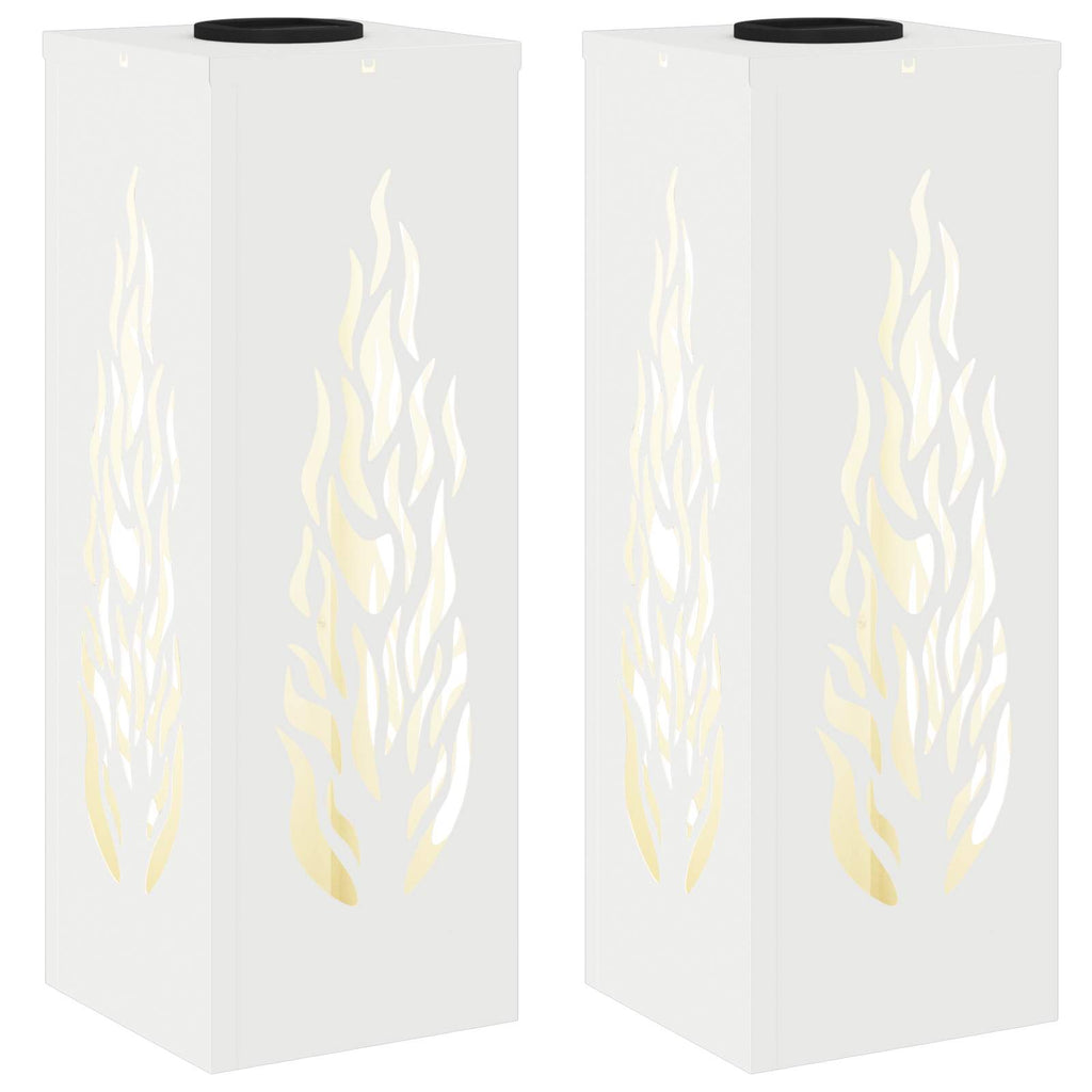 Solar LED Weg Licht 2 pcs Weiß Kalt gewalzter Stahl