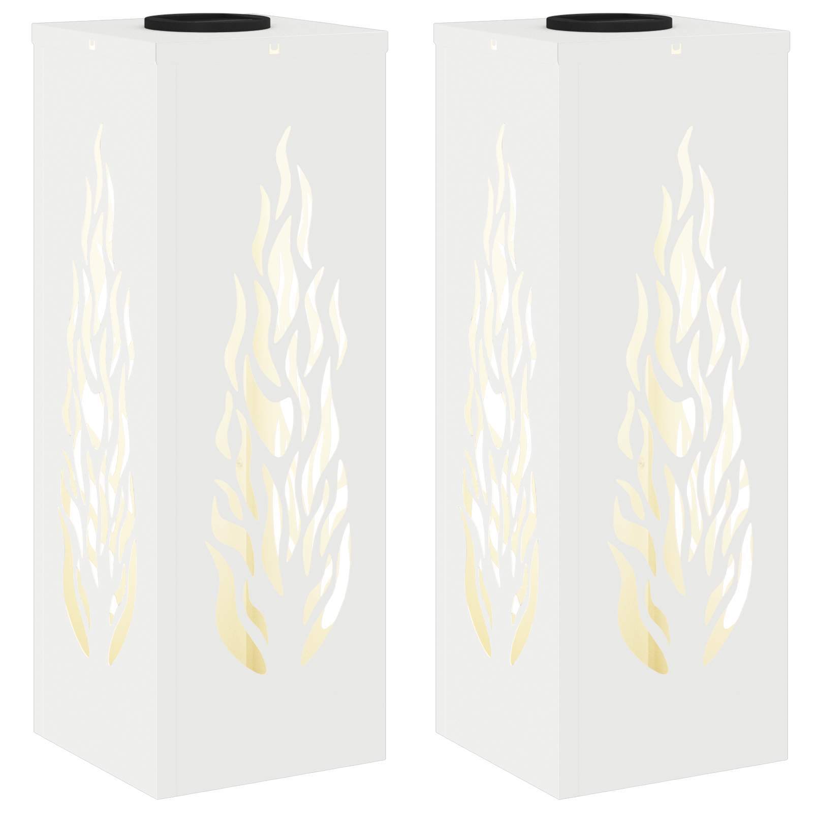 Solar LED Weg Licht 2 pcs Weiß Kalt gewalzter Stahl