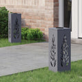 Solar LED Weg Licht 2 pcs Anthrazit Kalt gewalzter Stahl
