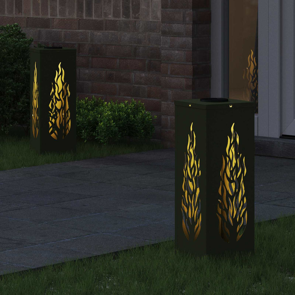 Solar LED Weg Licht 2 pcs Olive Grün Kalt gewalzter Stahl