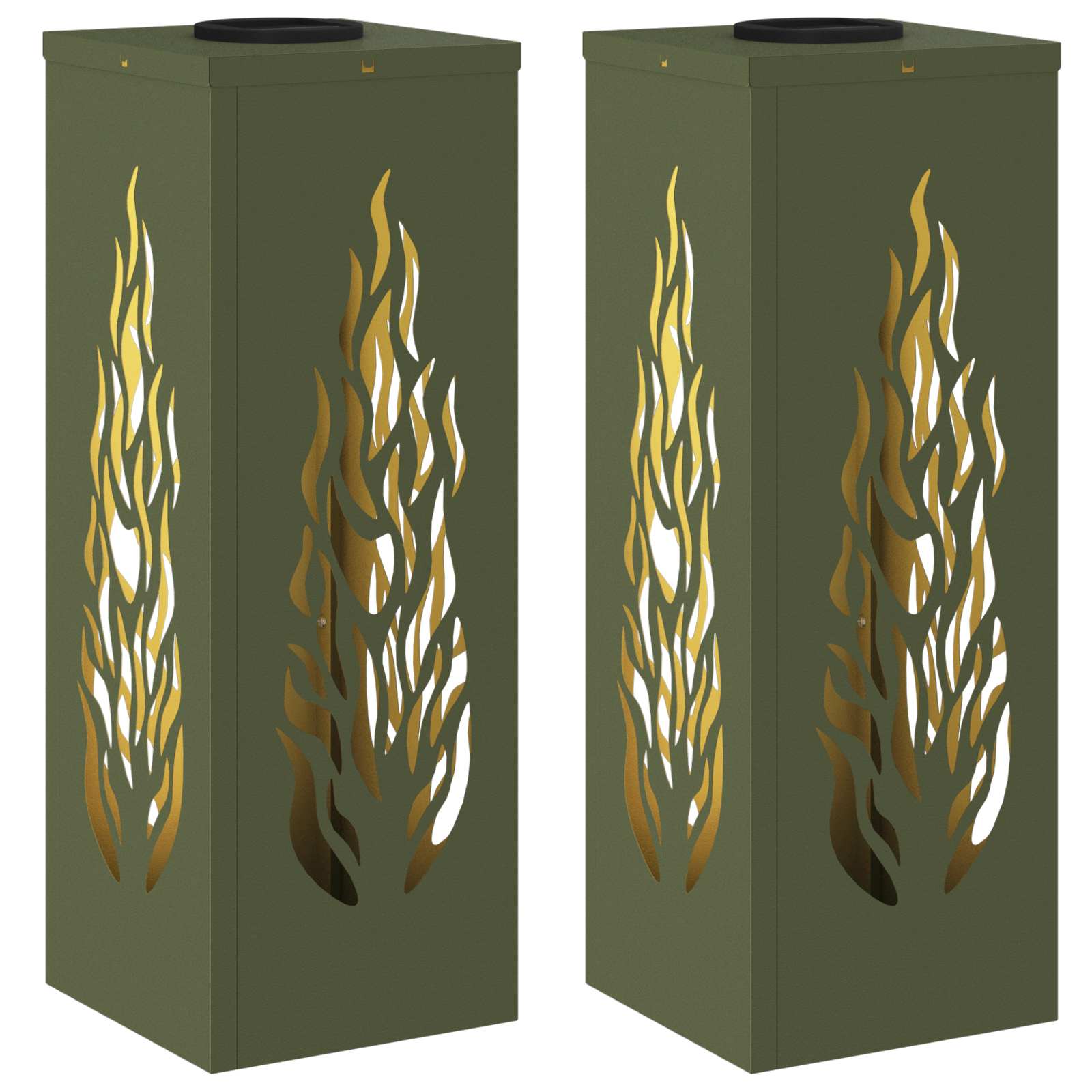 Solar LED Weg Licht 2 pcs Olive Grün Kalt gewalzter Stahl