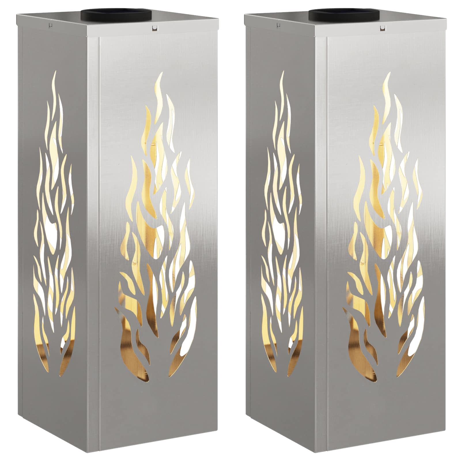 Solar LED Weg Licht 2 pcs Silber Edelstahl