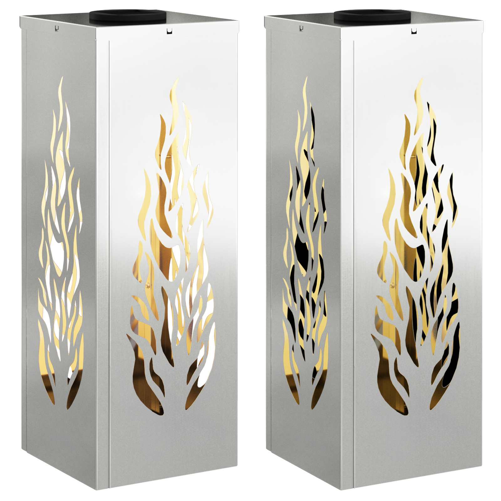 Solar LED Weg Licht 2 pcs Silber Galvanisiertes Stahl