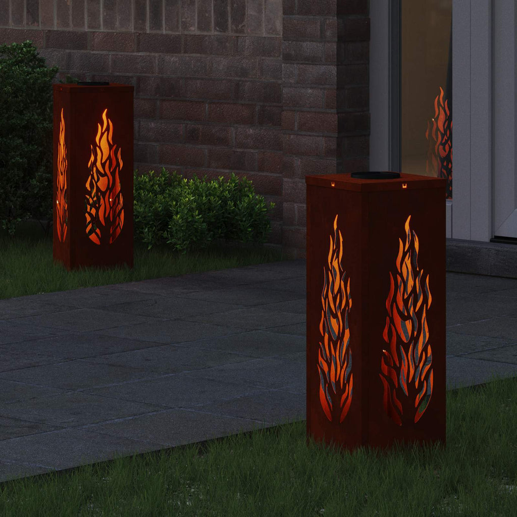 Solar LED Weg Licht 2 pcs Bronze Wetterfeststahl