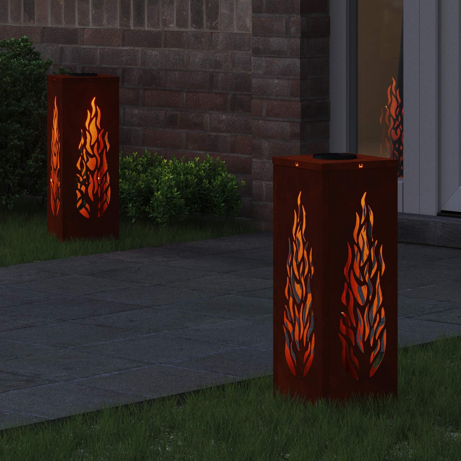 Solar LED Weg Licht 2 pcs Bronze Wetterfeststahl